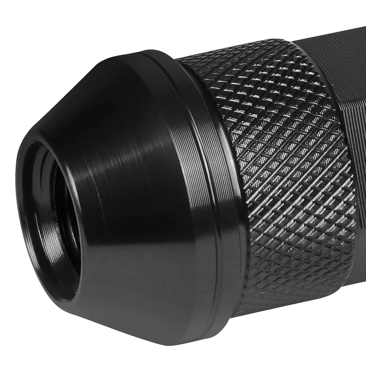 Aluminum Lug Nuts M12x1.5 70mm Open End Black 20pc Set with Key