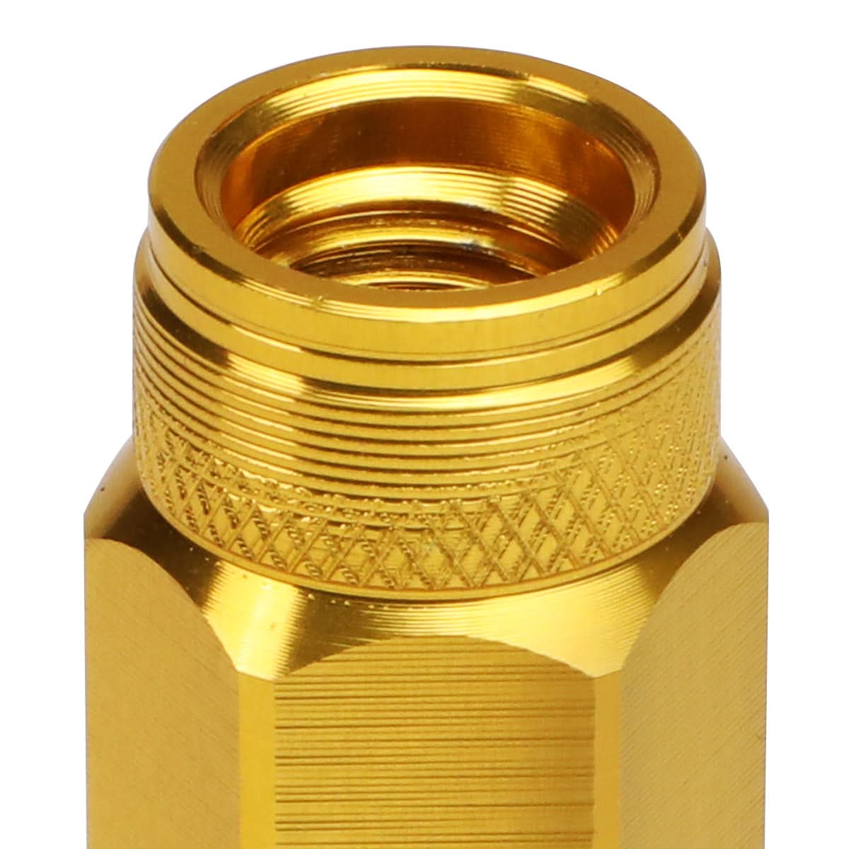 Open-End Aluminum Lug Nuts 70mm M12x1.5 Gold 20pc Set with Key