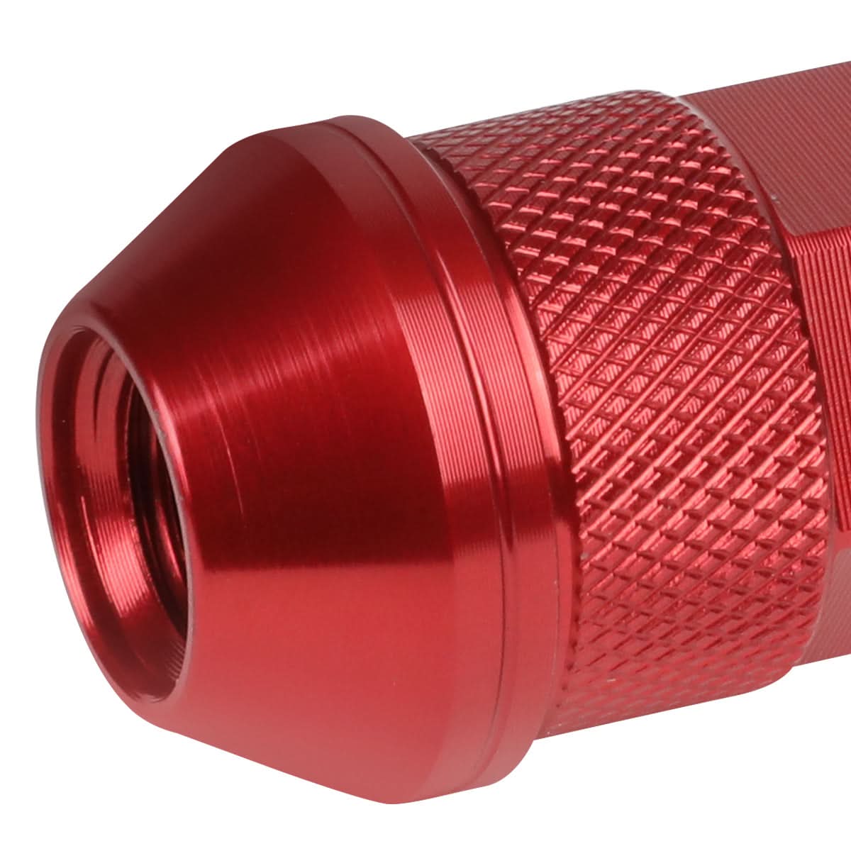 M12x1.5 70mm Red Aluminum Open-End Lug Nuts 20pc Set with Key