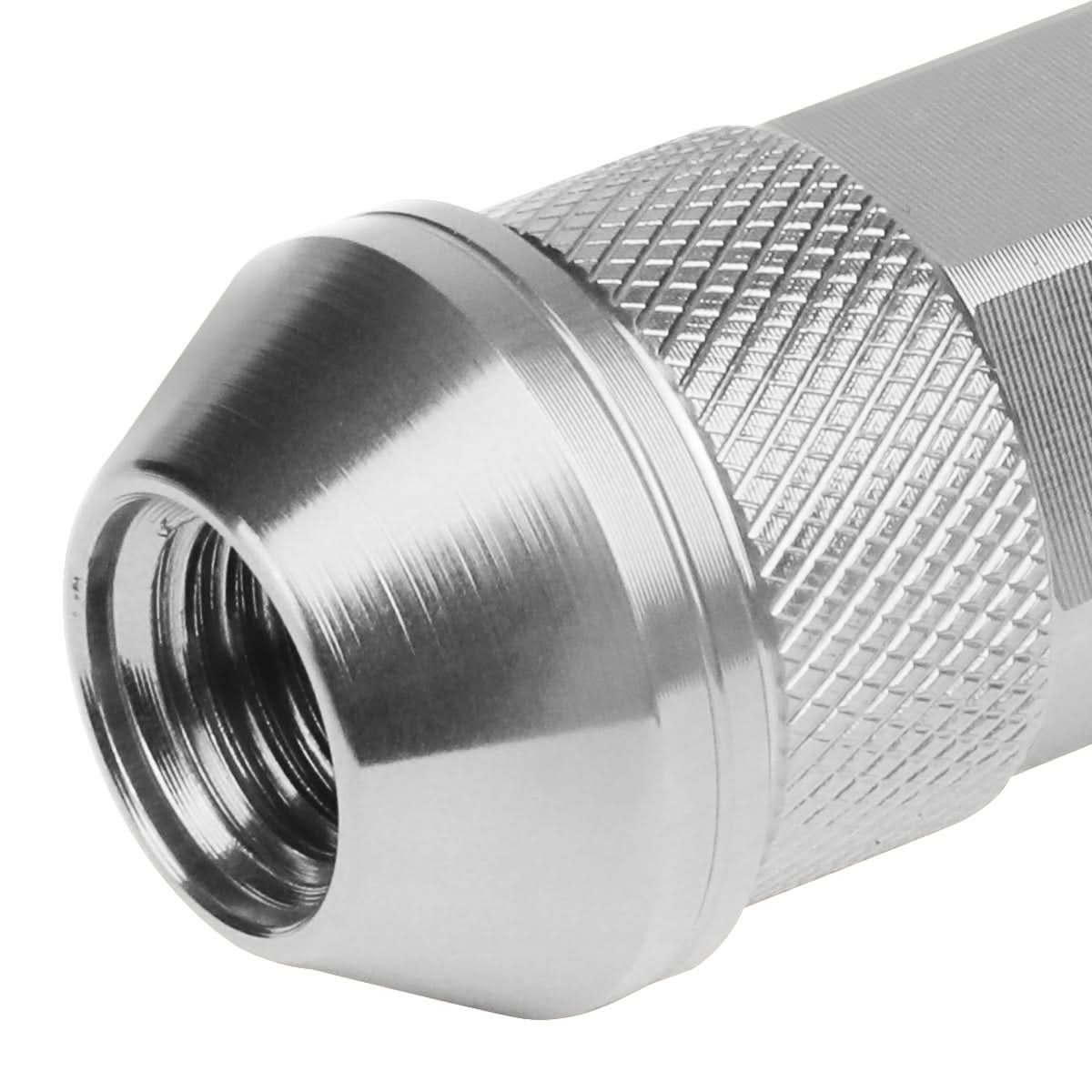 Aluminum Lug Nuts 70MM Open End M12X1.5 20PCS with Key Silver