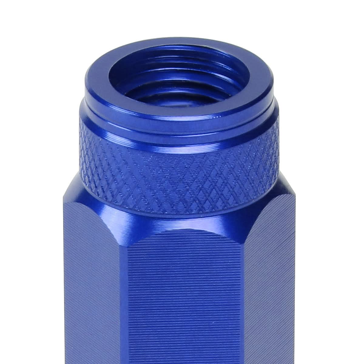 Aluminum Lug Nuts Open End 90mm M12x1.25 20pc Set with Adapter Blue