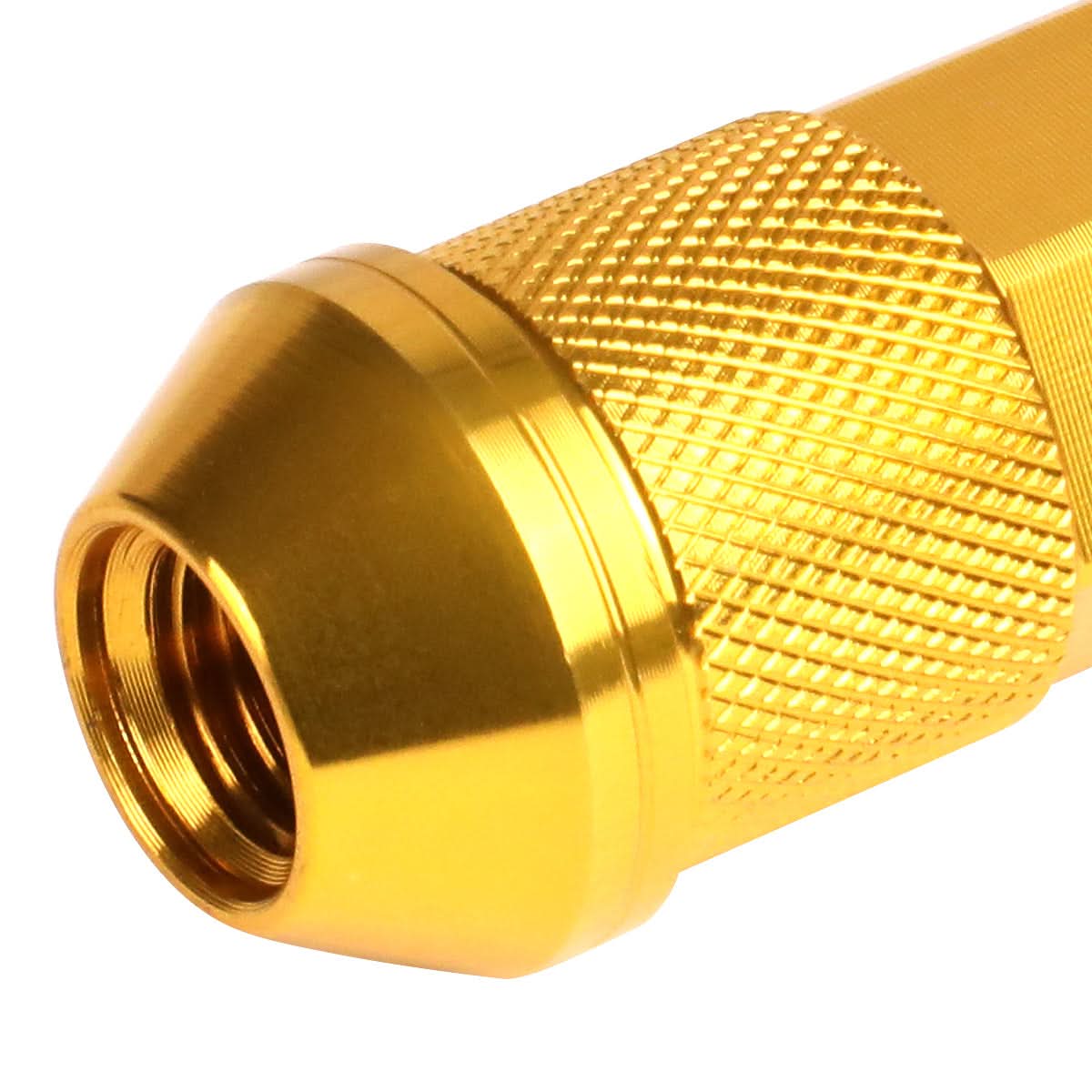 Aluminum Open-End Lug Nuts 90MM M12X1.5 20PCS w/ Adapter Gold