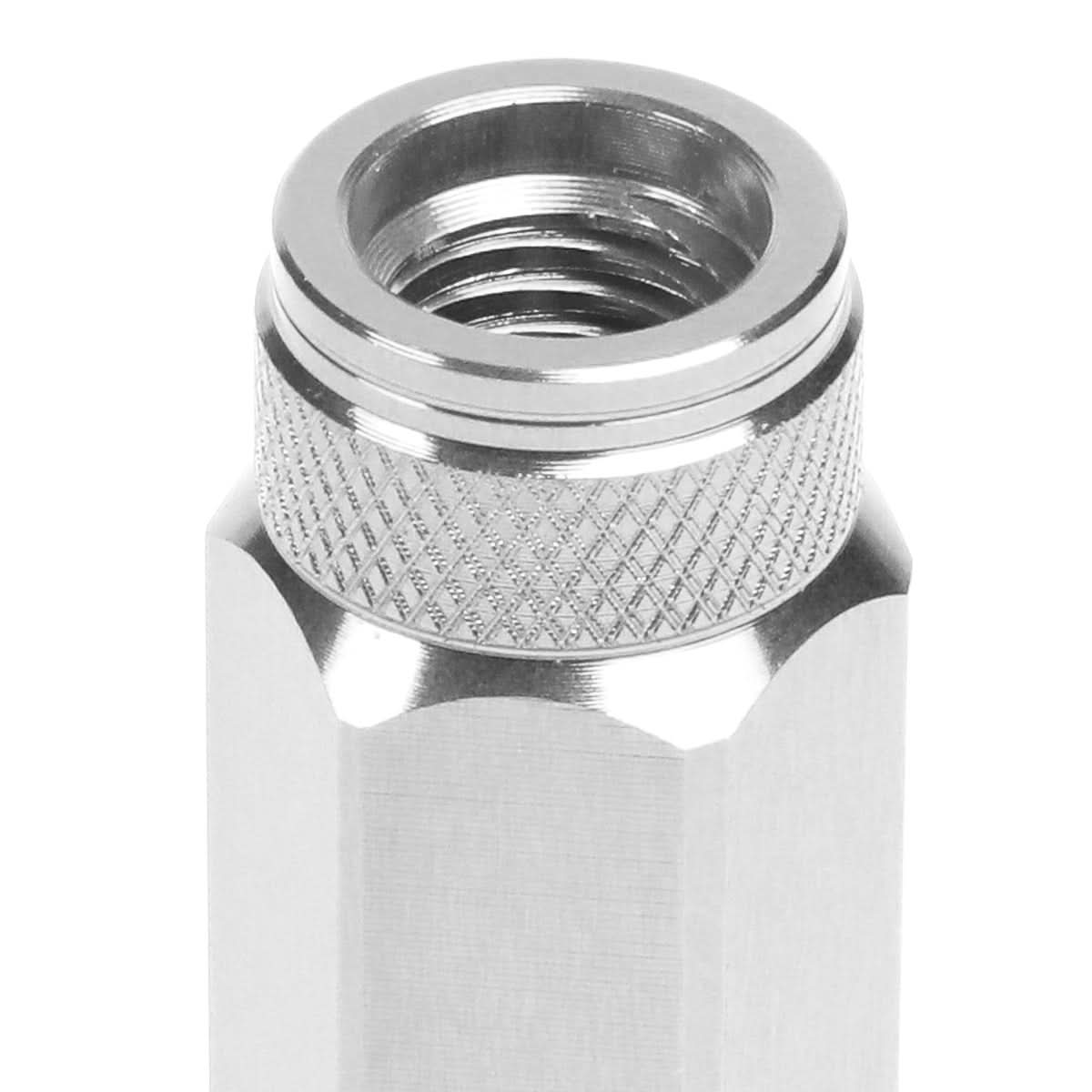 Universal Aluminum Open-End Lug Nuts M12x1.5 20pc w/ Adapter Silver