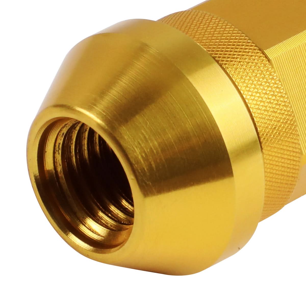 Aluminum Open-End Lug Nuts 60MM M12X1.5 20PCS with Adapter Gold