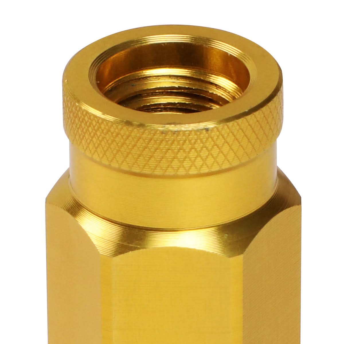 Aluminum Open-End Lug Nuts 60MM M12X1.5 20PCS with Adapter Gold