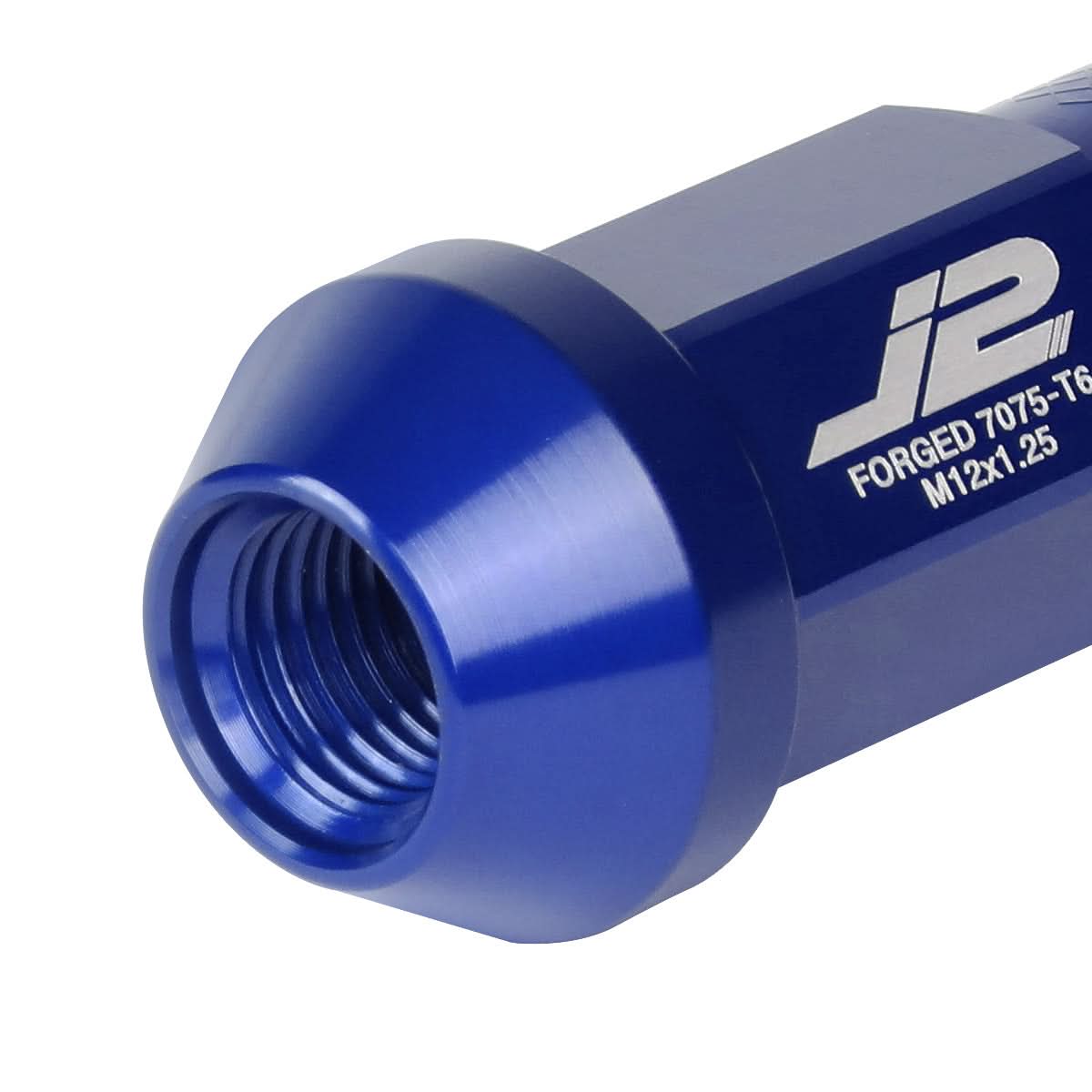 Aluminum Lug Nuts Open-End 50MM M12X1.25 20PCS Blue w/ Adapter