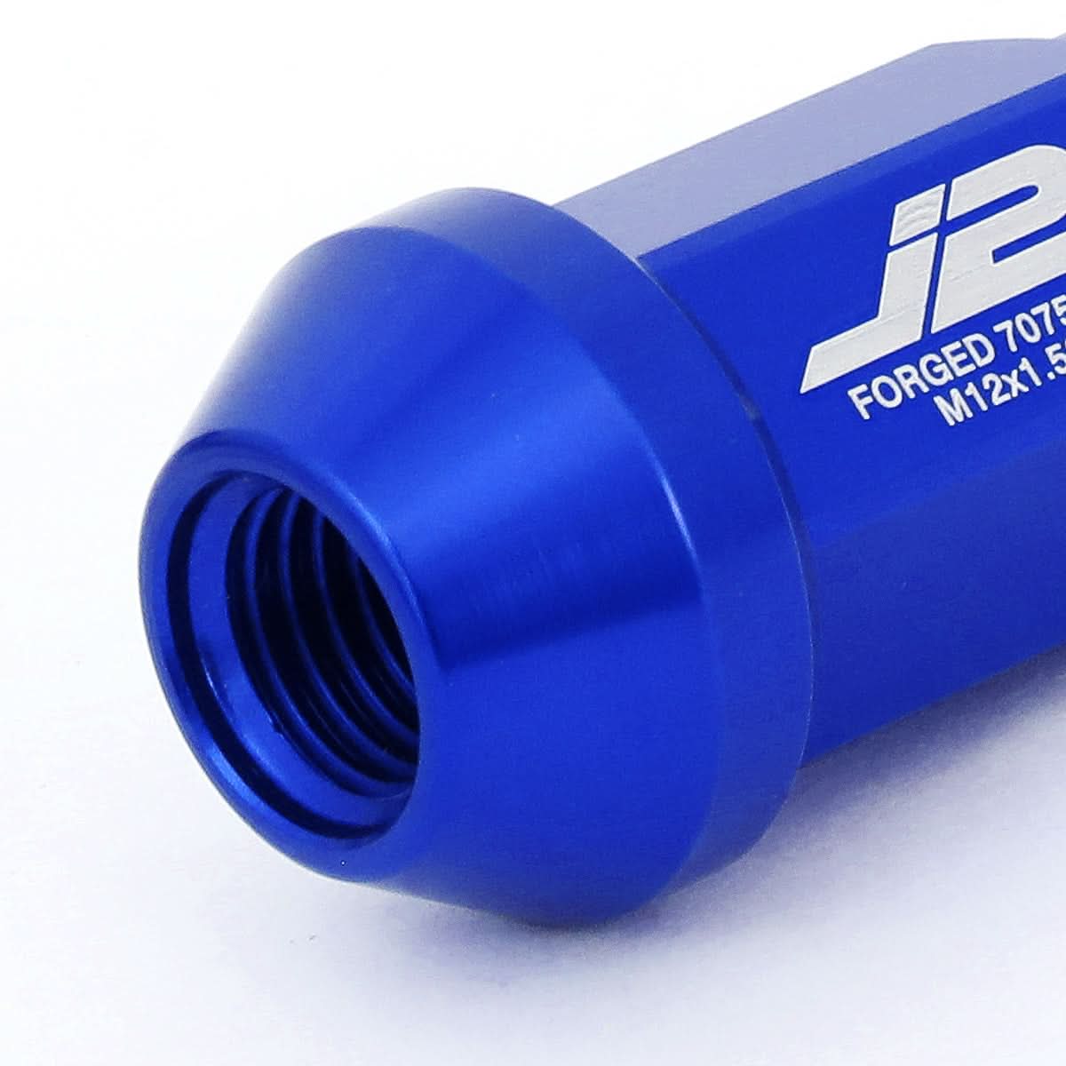 Aluminum Open-End Lug Nuts 50MM M12X1.5 20PCS with Adapter Blue