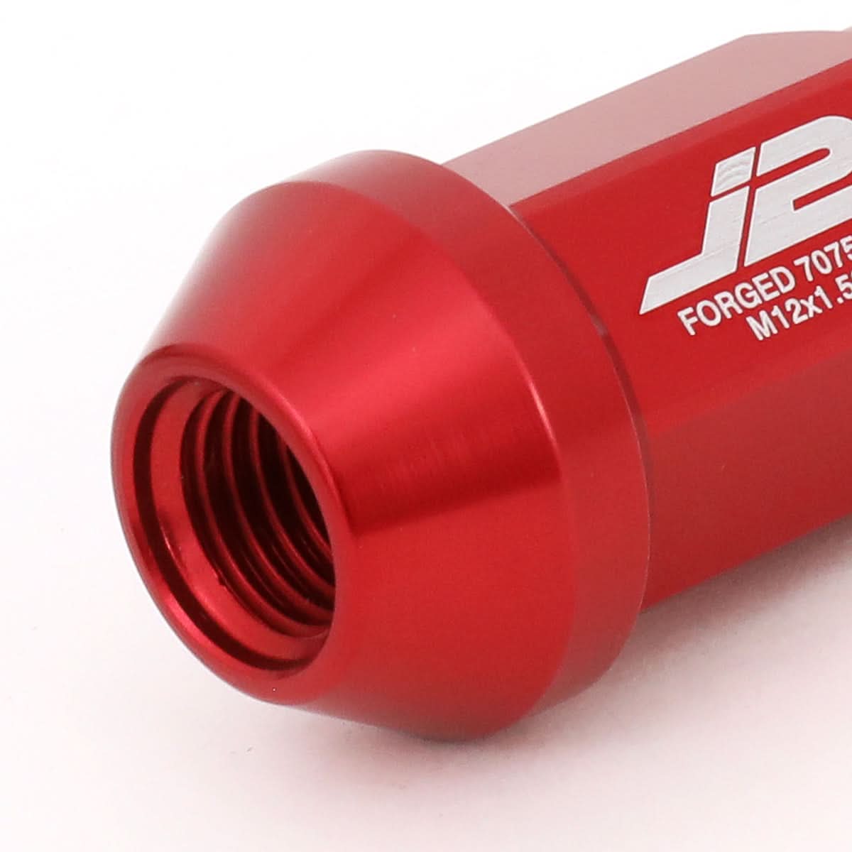 Universal Aluminum Open-End Lug Nuts 50MM M12X1.5 20PCS w/ Adapter Red