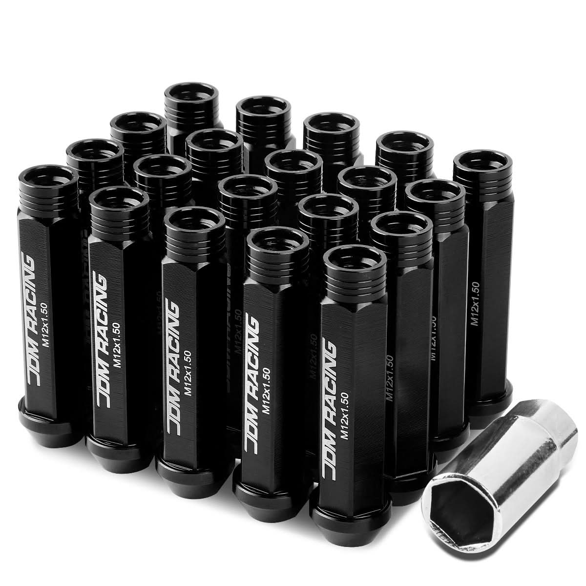 Acorn Style Extended Lug Nuts M12 x 1.5 20pc Set Aluminum