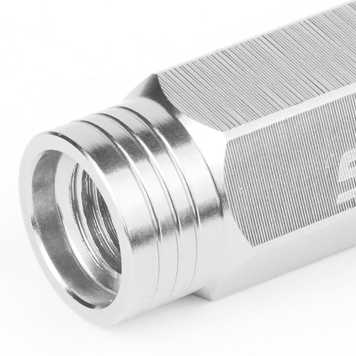 M12 x 1.5 Extended Acorn Lug Nuts 90mm Silver Aluminum 20pc Set