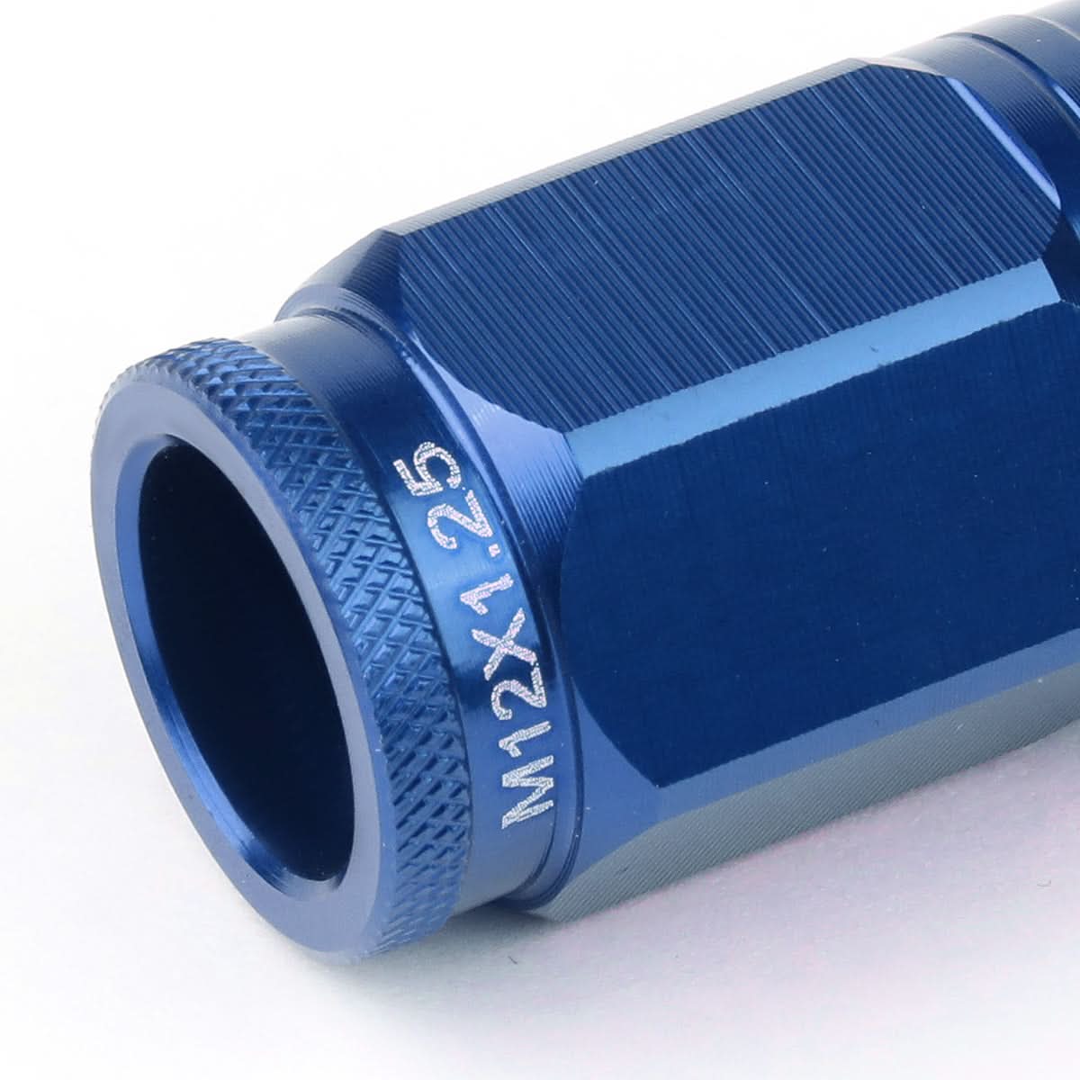 Acorn Style Aluminum Lug Nuts M12 x 1.25 50mm Blue 16 Pcs + 4 Locks