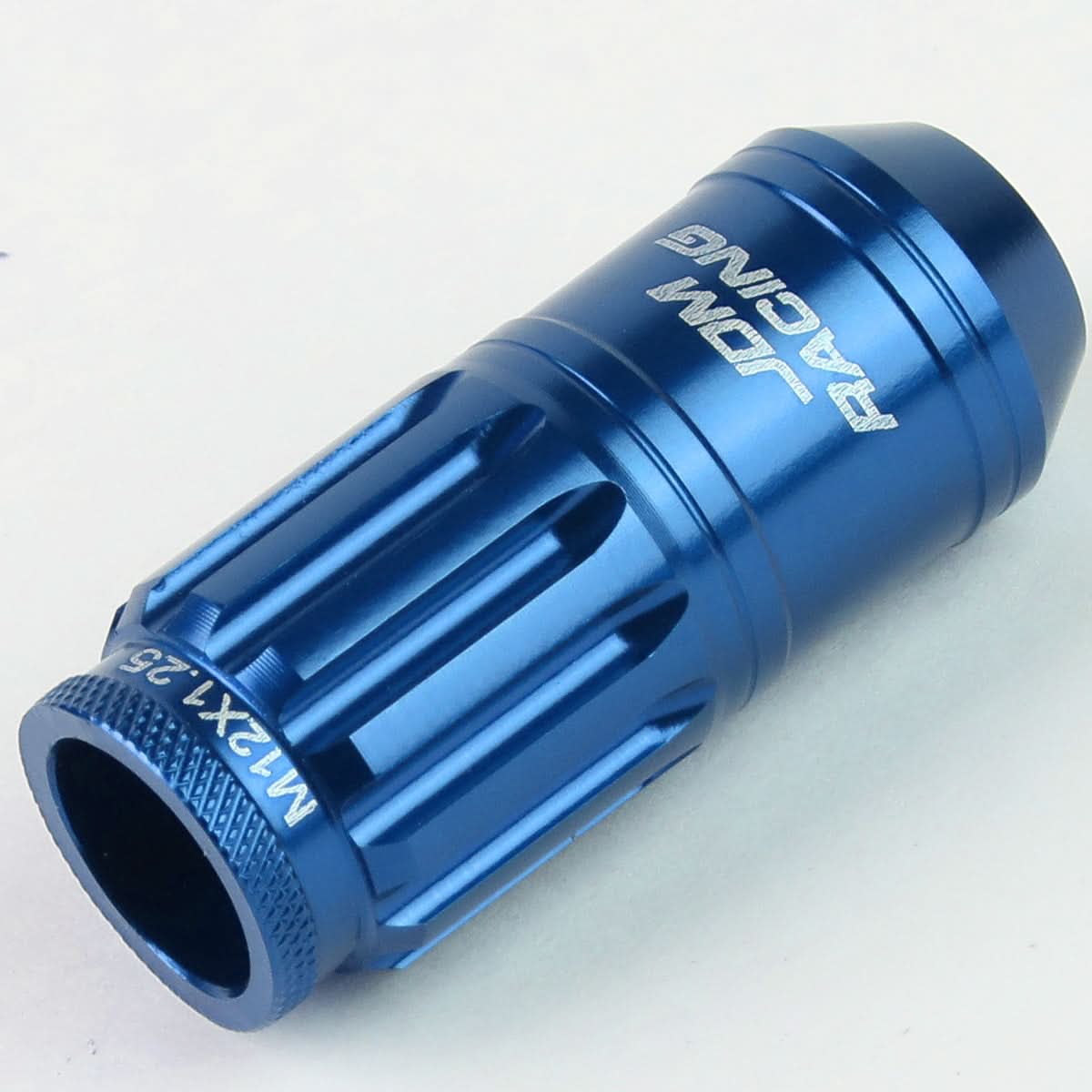 Acorn Style Aluminum Lug Nuts M12 x 1.25 50mm Blue 16 Pcs + 4 Locks