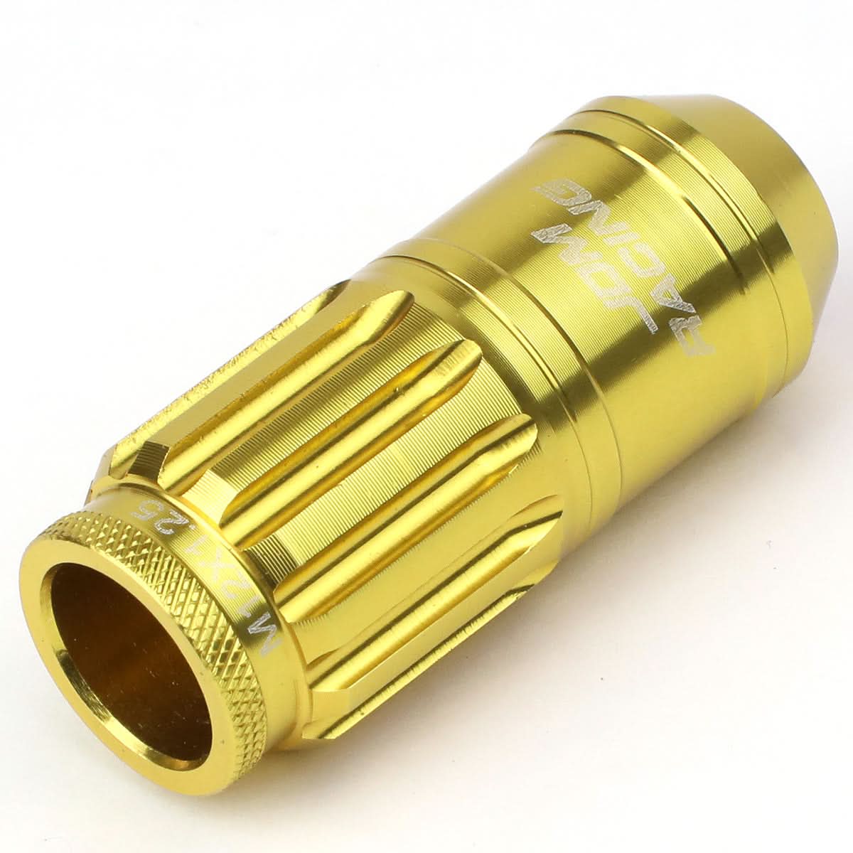 M12 x 1.25 Acorn Style Aluminum Lug Nuts 50mm 16pcs + 4 Locks - Gold