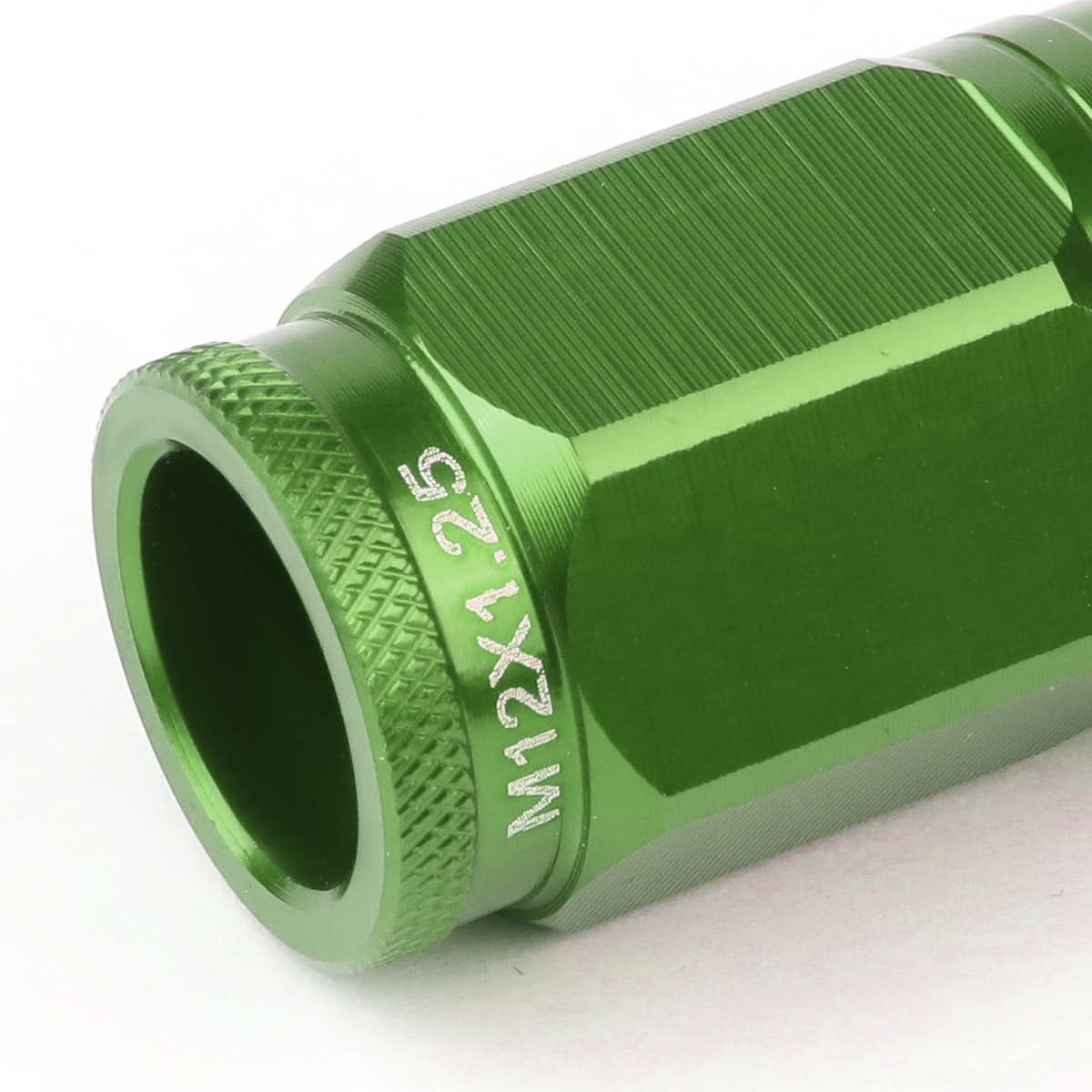 Acorn Style Aluminum Lug Nuts M12 x 1.25 Green 16pcs + 4 Locks