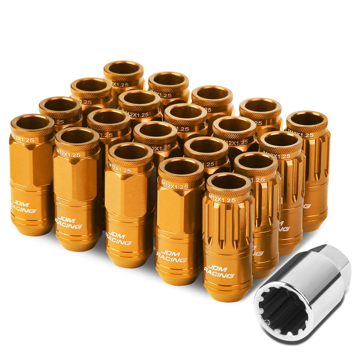 M12 x 1.25 Acorn Style Lug Nuts with Locks - Aluminum