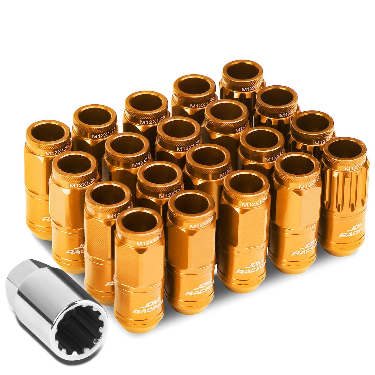 M12 x 1.25 Acorn Style Lug Nuts with Locks - Aluminum