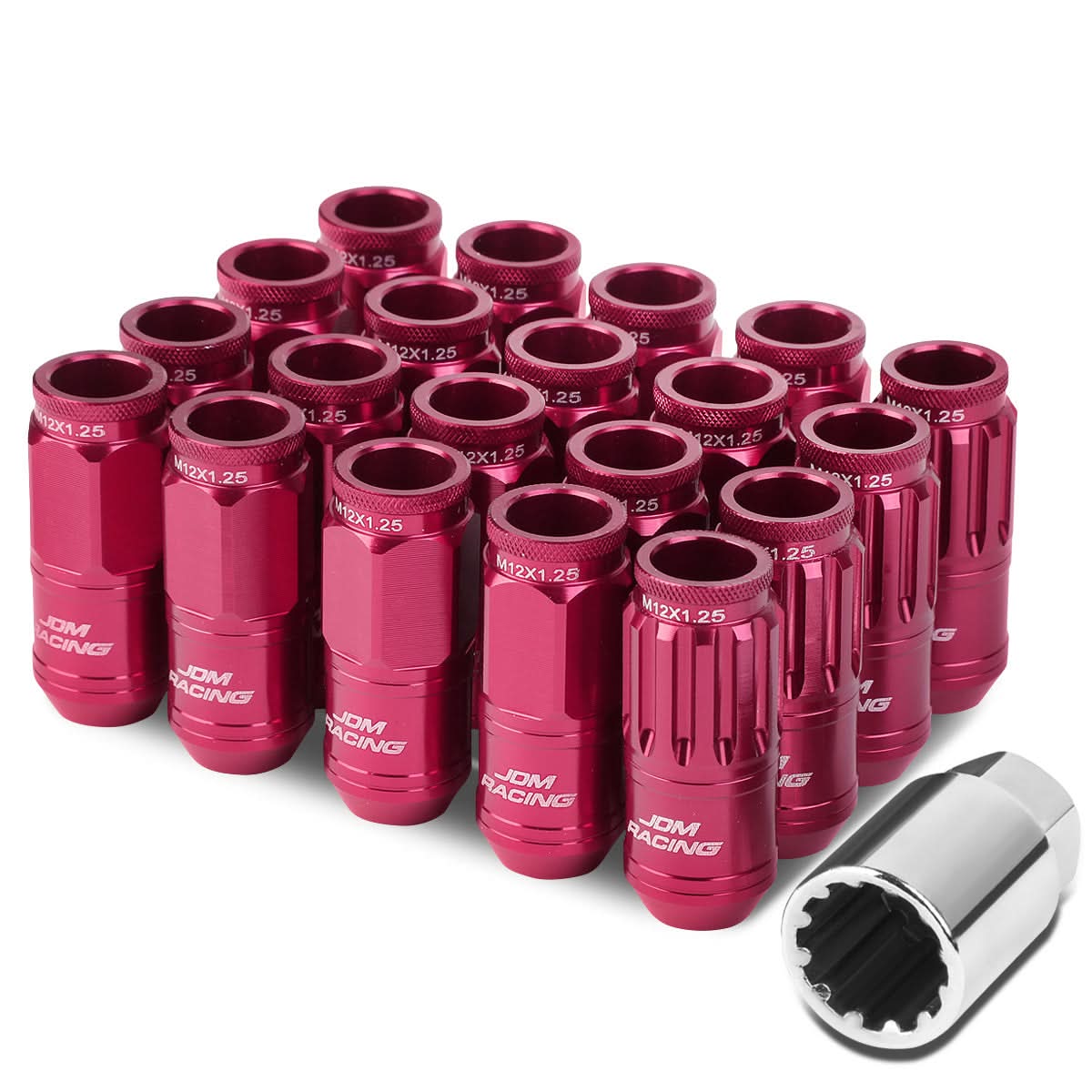 M12 x 1.25 Acorn Style Lug Nuts Set with Locks - Aluminum