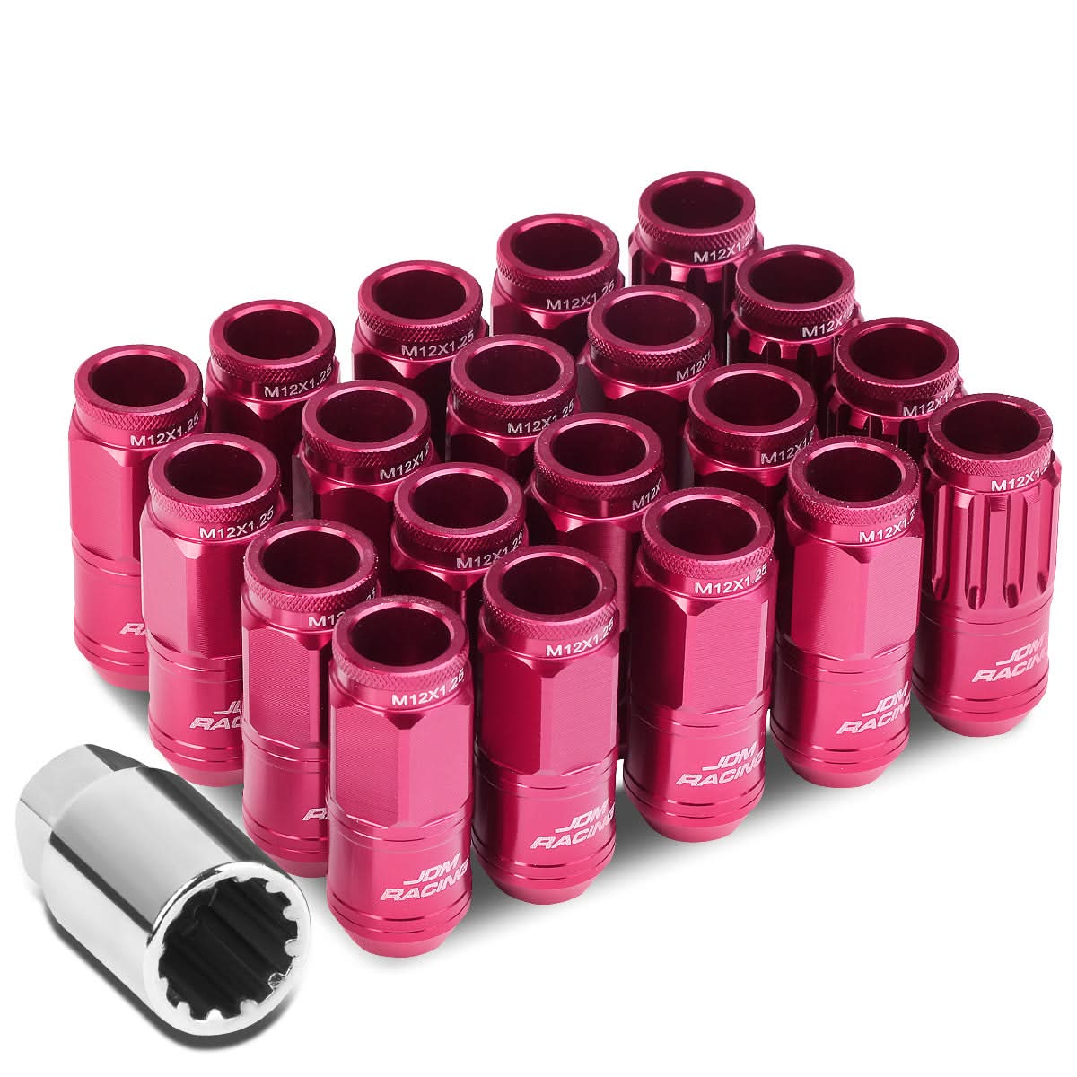 M12 x 1.25 Acorn Style Lug Nuts Set with Locks - Aluminum