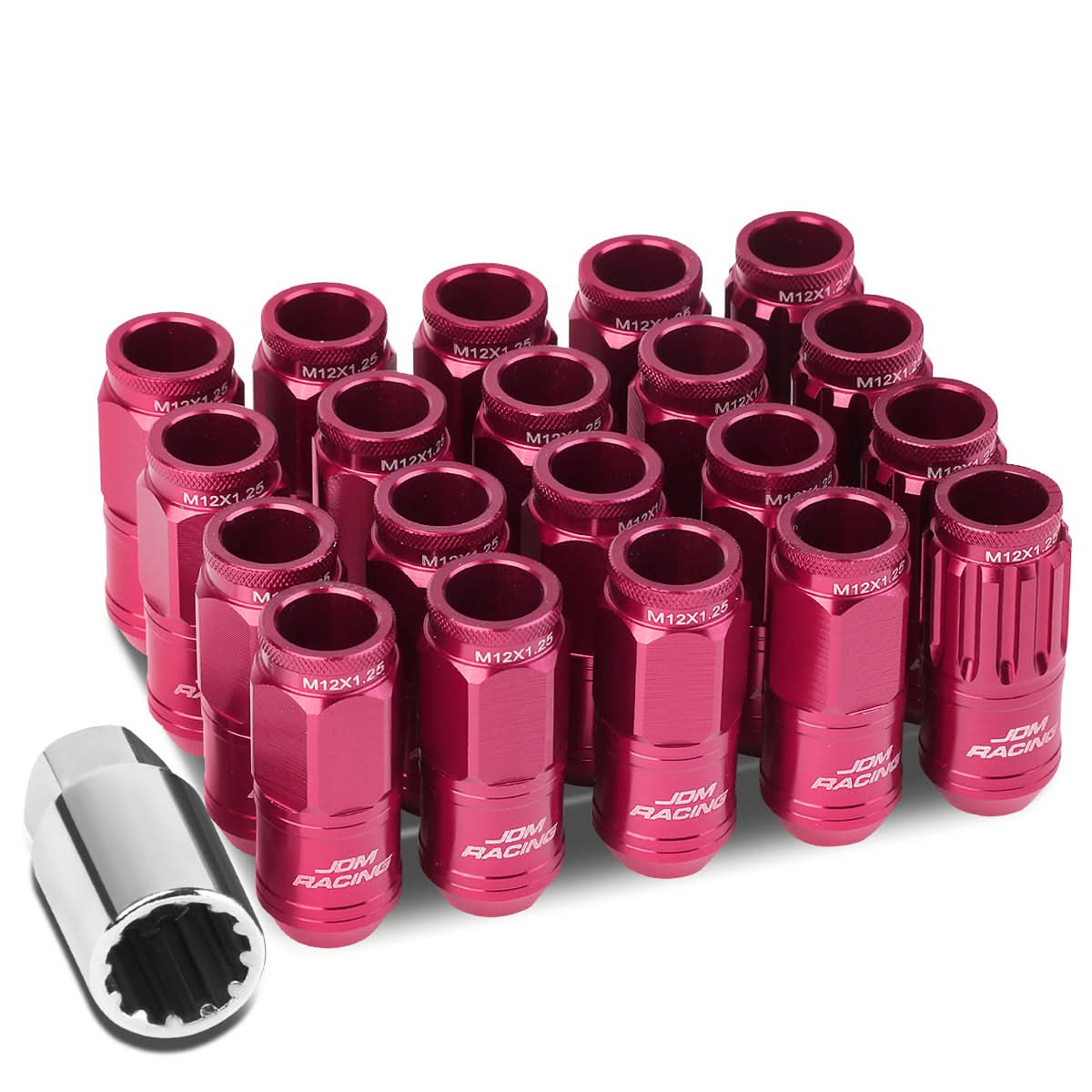 M12 x 1.25 Acorn Style Lug Nuts Set with Locks - Aluminum