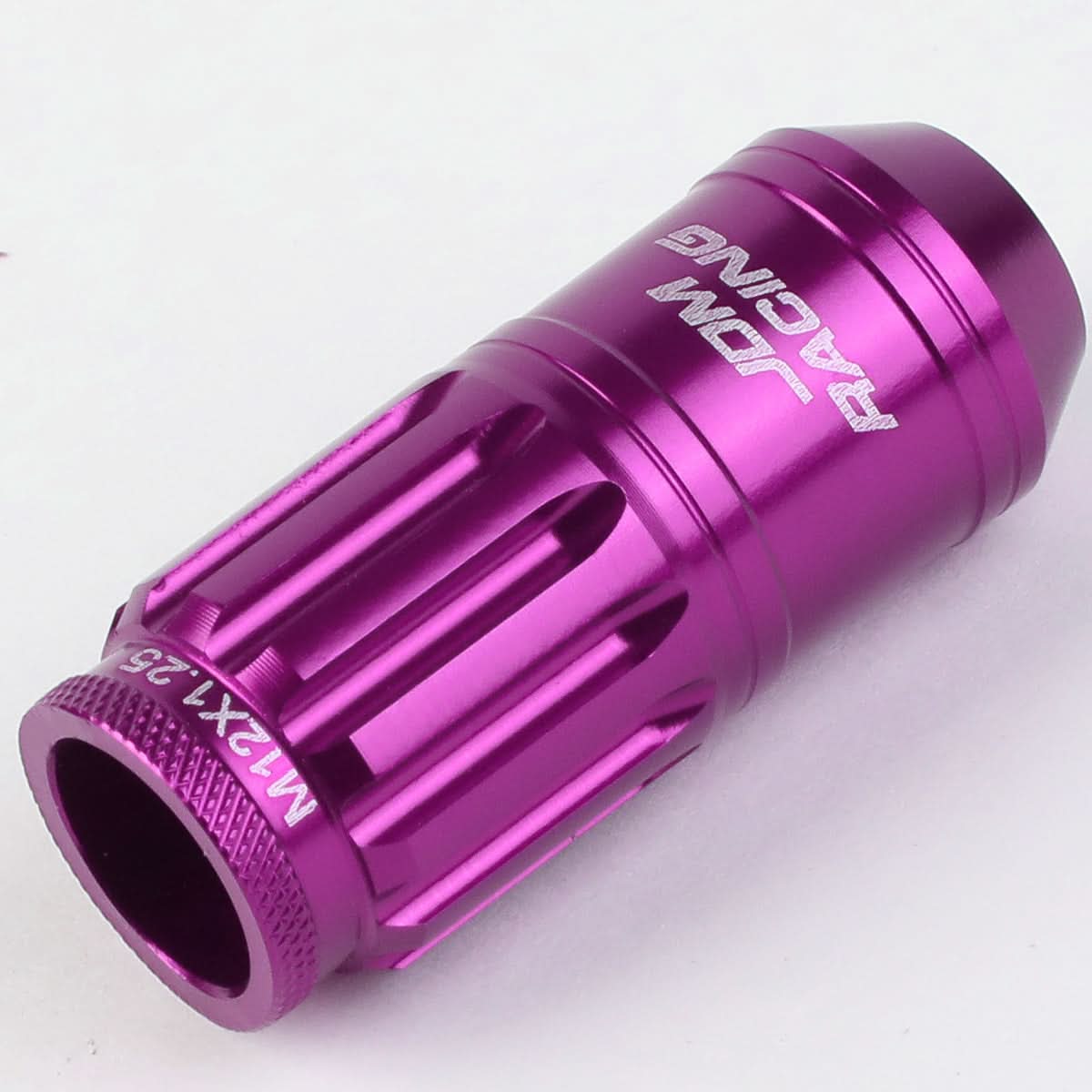M12 x 1.25 Acorn Style Lug Nuts Set - Purple Aluminum 16pc + 4 Locks