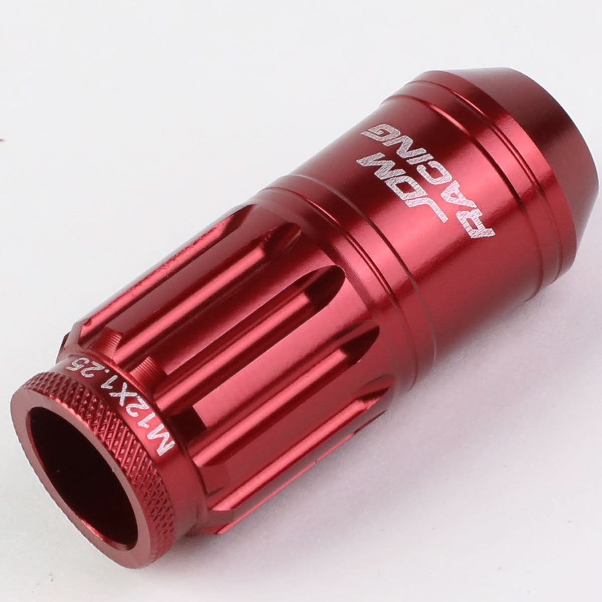 Acorn Style Aluminum Lug Nuts M12x1.25 50mm Red 16pcs + 4 Locks