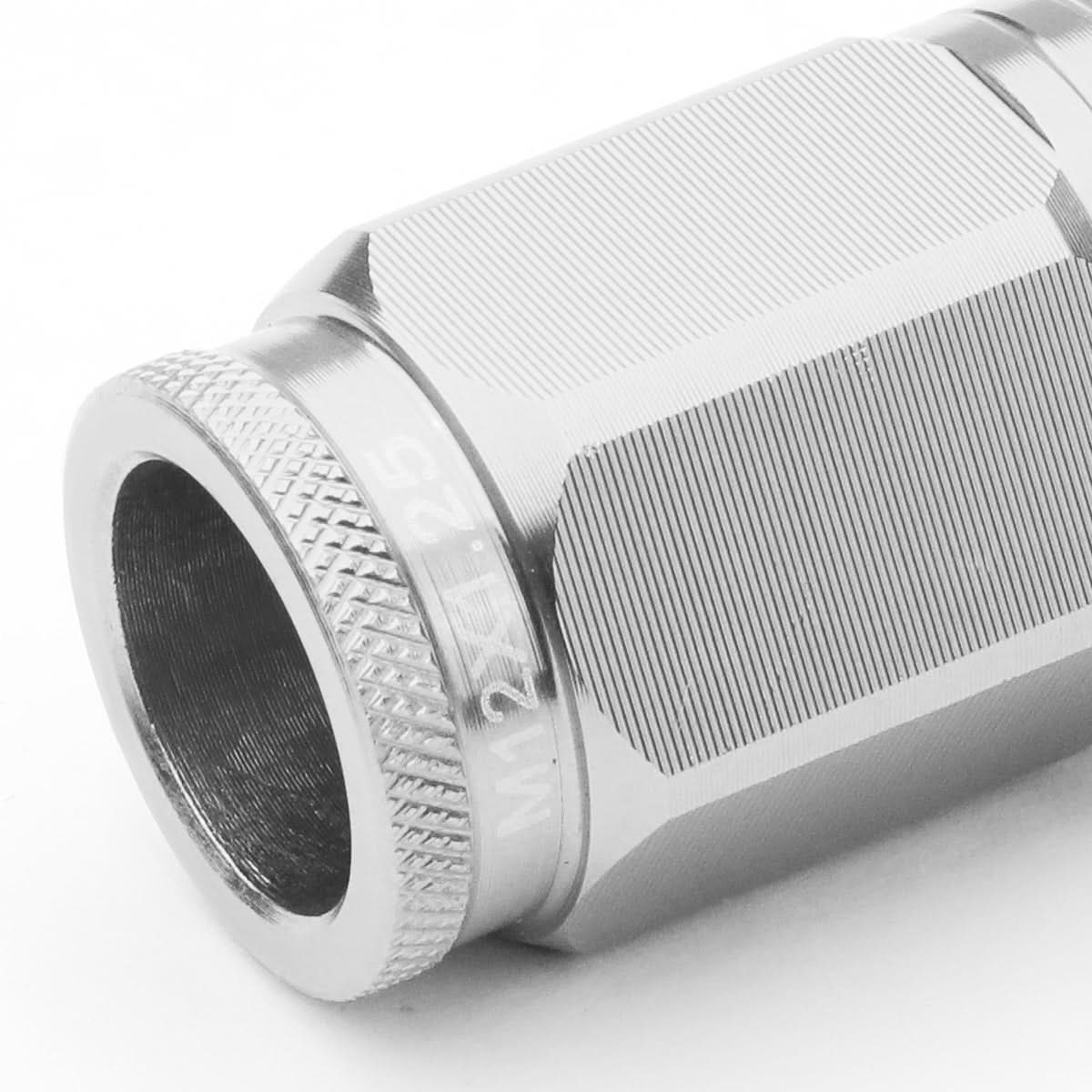 Aluminum Acorn Style Lug Nuts M12 x 1.25 50mm Silver 16pcs + 4 Locks