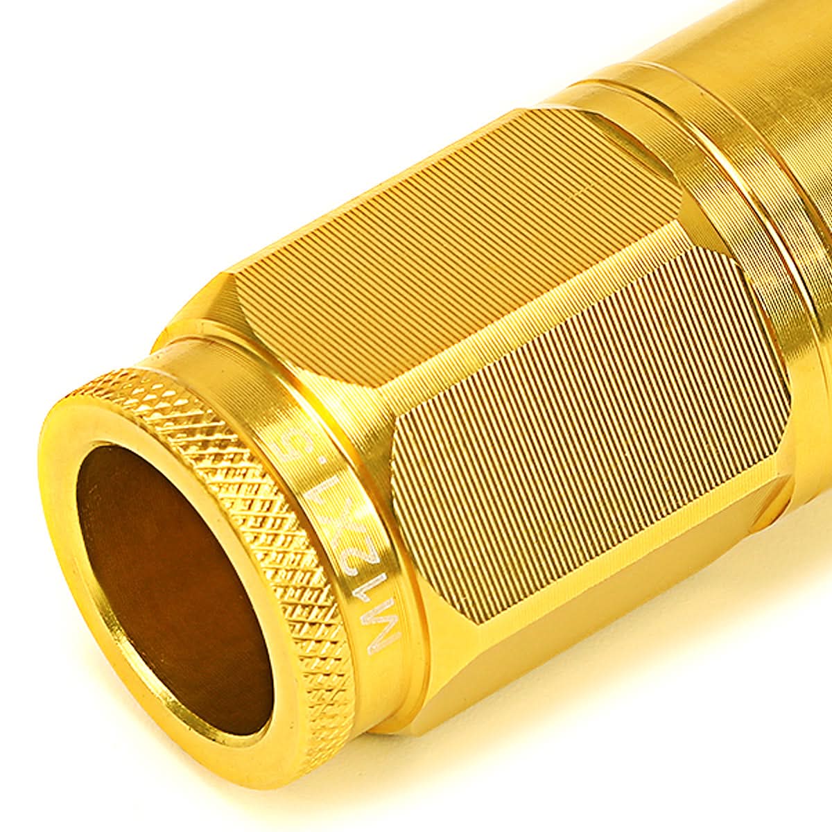 Aluminum Acorn Lug Nuts M12x1.5 50mm 21mm OD 16pcs + 4 Locks Gold