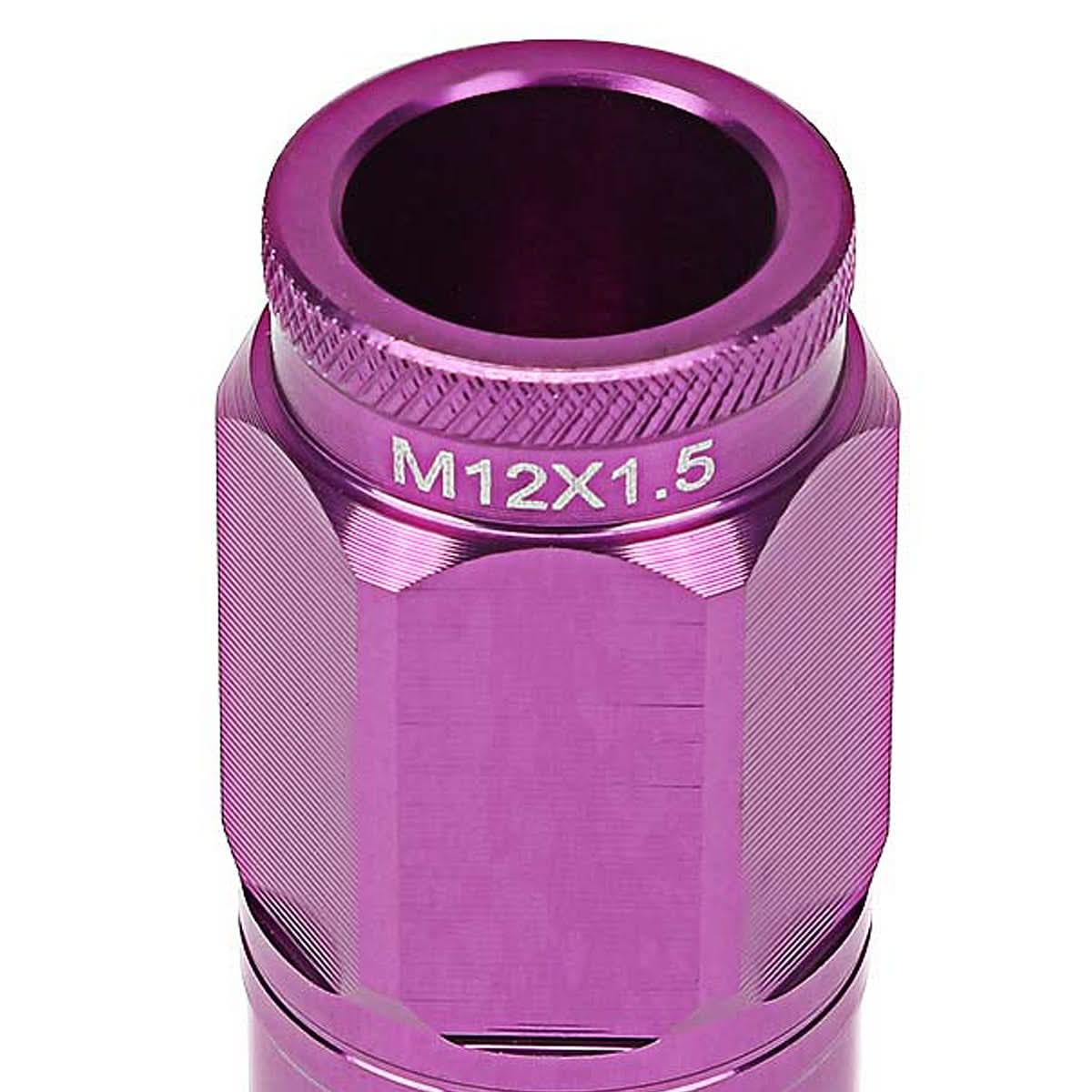 M12 x 1.5 Acorn Style Aluminum Lug Nuts 50mm Purple 16pc + 4 Locks