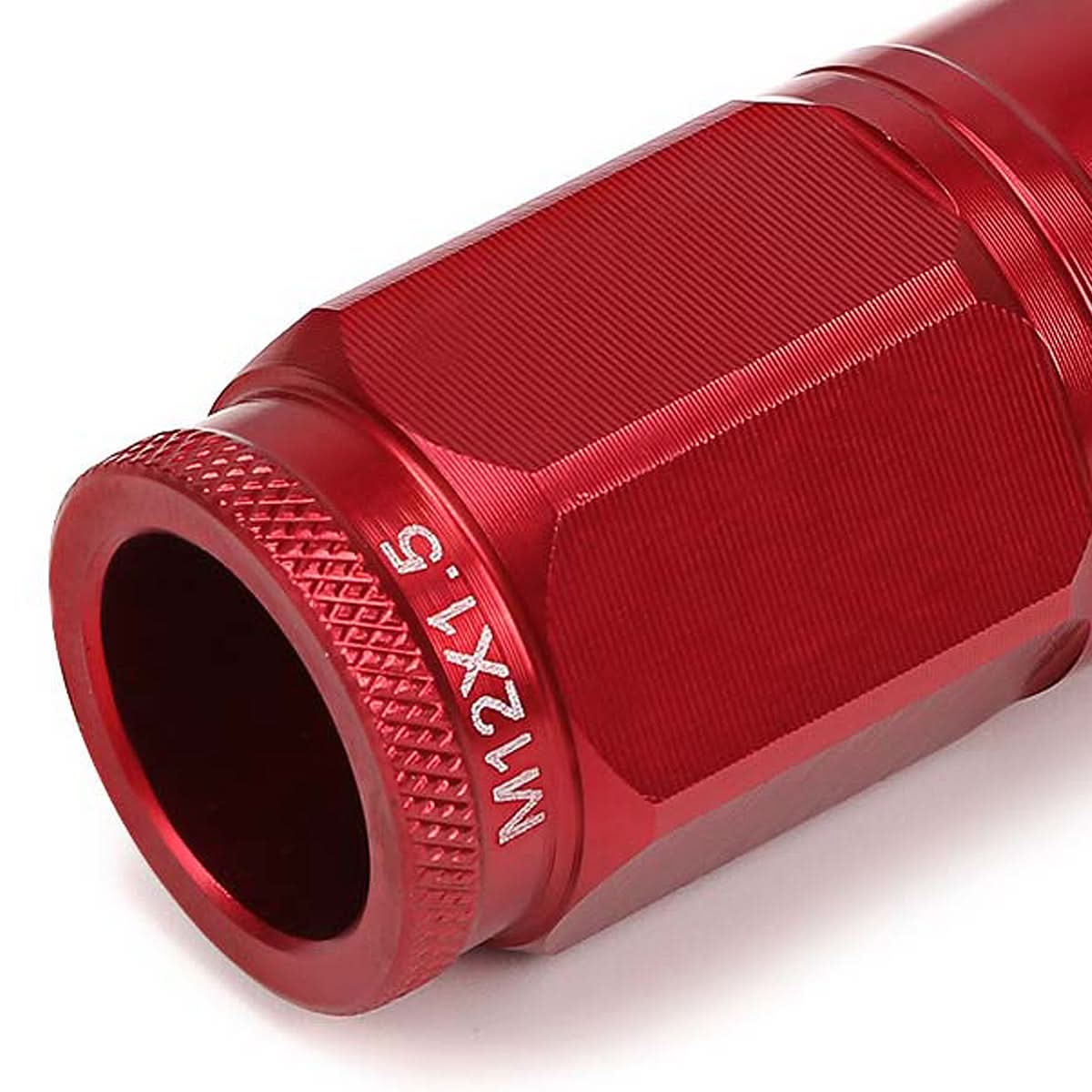 M12 x 1.5 Acorn Style Aluminum Lug Nuts 16PC Set w/ Locks Red