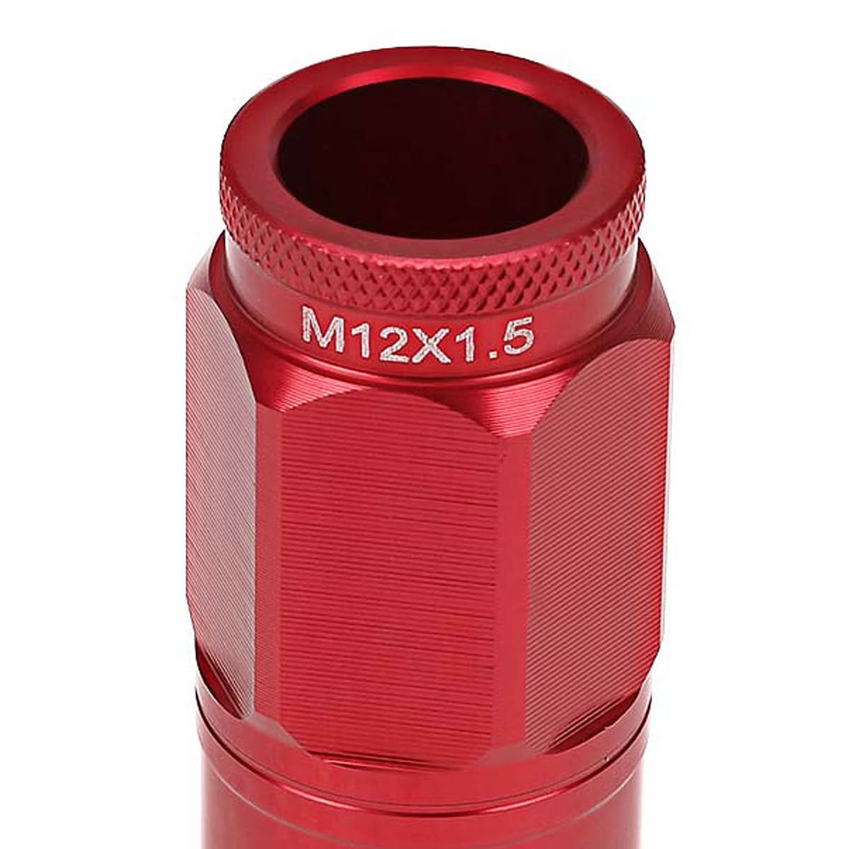 M12 x 1.5 Acorn Style Aluminum Lug Nuts 16PC Set w/ Locks Red