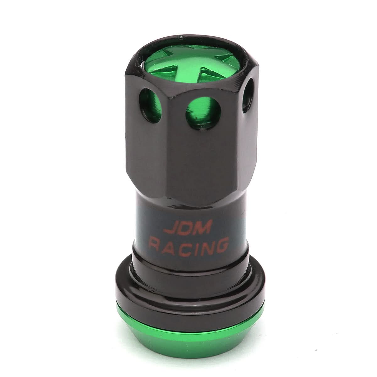 M12 x 1.25 Aluminum Lug Nuts Set 16pc + 4 Locks Black/Green