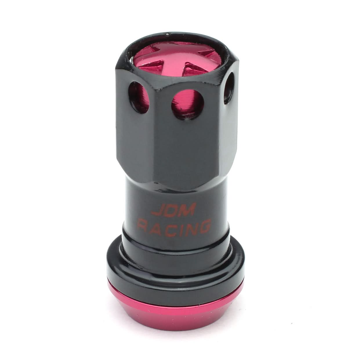 M12 x 1.25 Aluminum Lug Nuts Lock Nut Style 16pcs + 4 Locks Black Pink