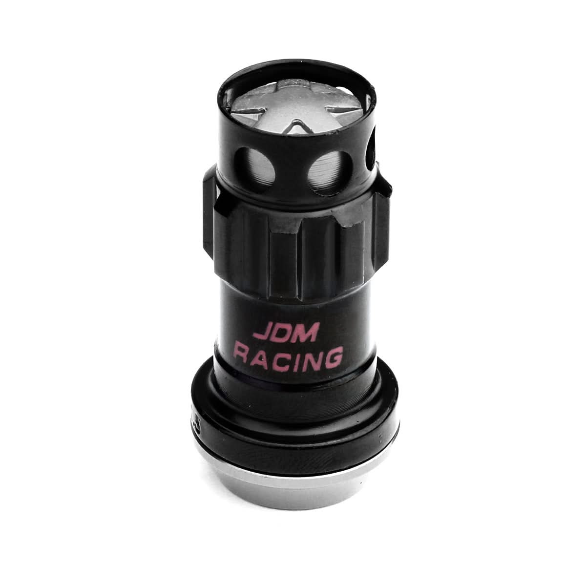 M12 x 1.25 Aluminum Lug Nuts Lock Set 16 Pcs + 4 Locks Black/Silver