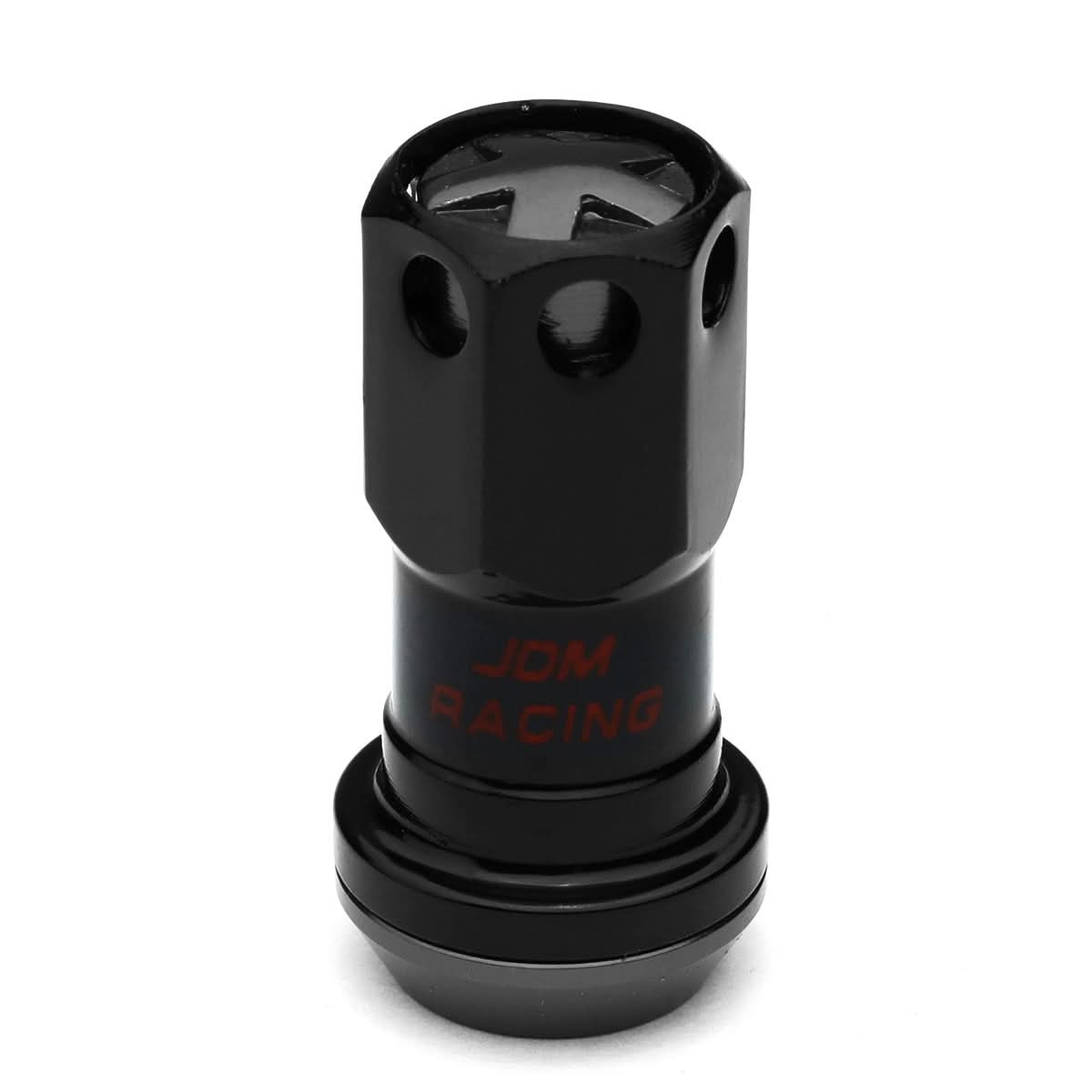 M12 x 1.5 Aluminum Lug Nuts with Locks 16pc Set - Black