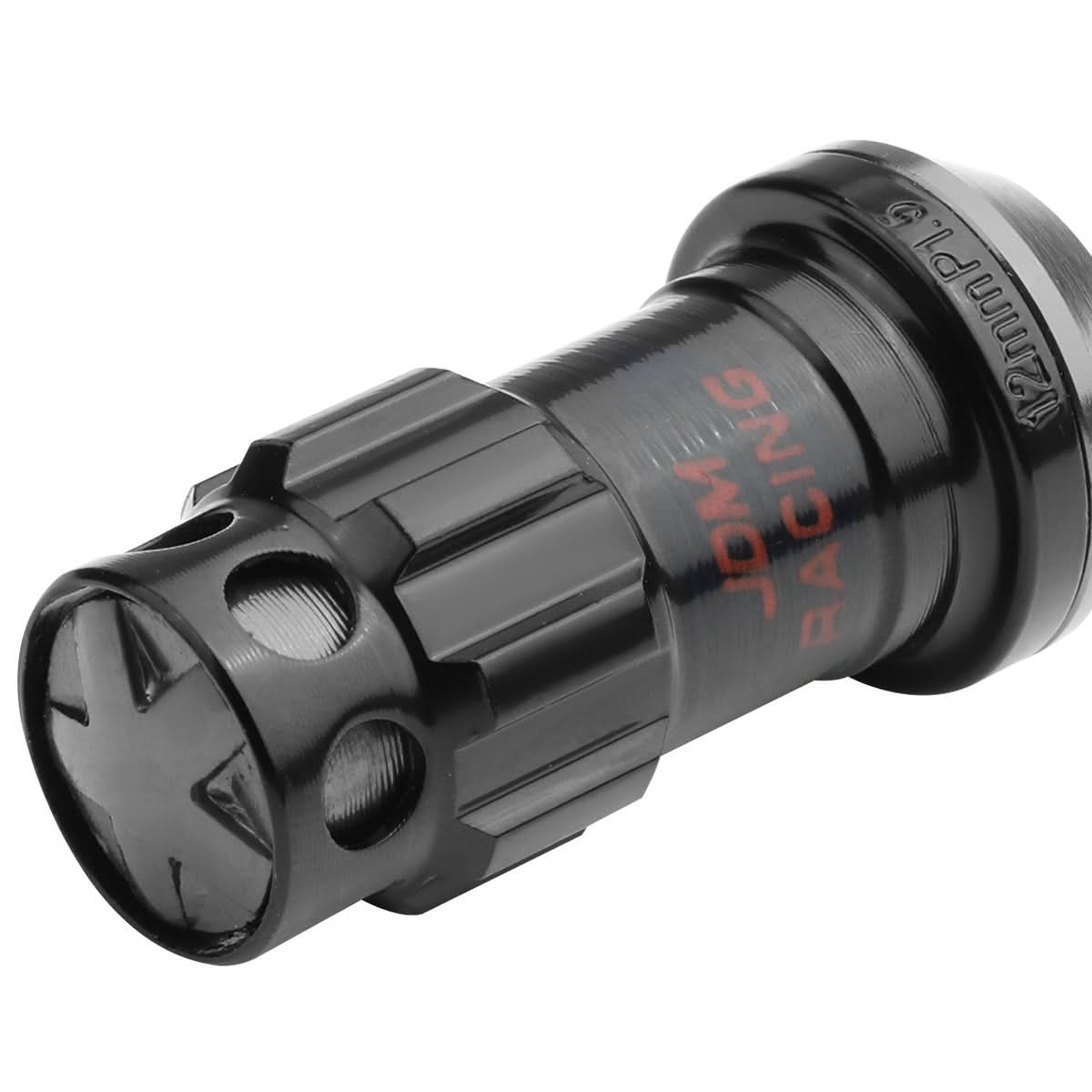 Aluminum Lug Nuts M12x1.5 Lock Style 16pcs + 4 Locks Black