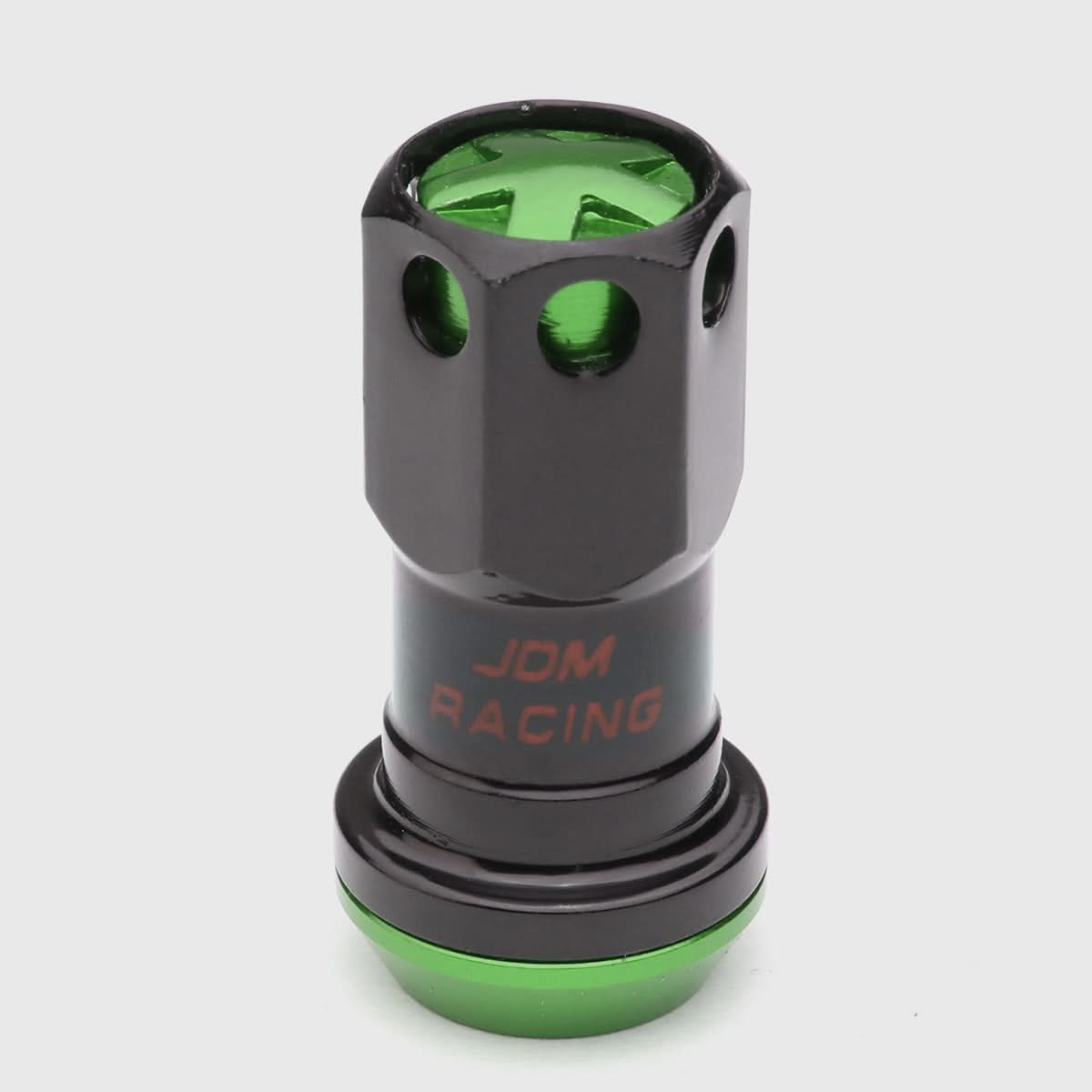 M12 x 1.5 Aluminum Lug Nuts Set Lock Nut Style 16pcs Black Green