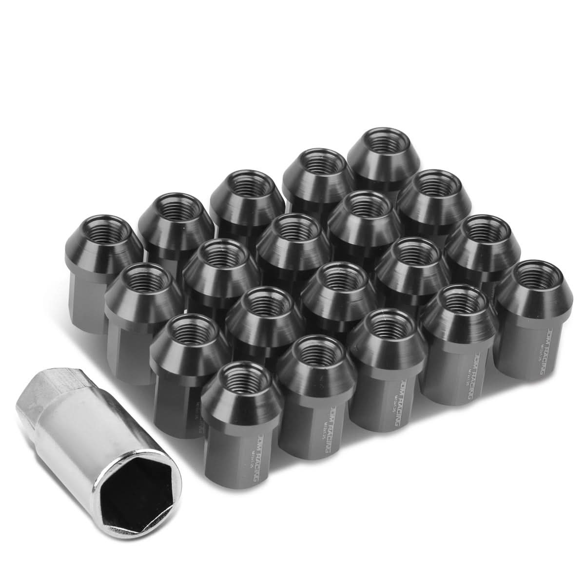 M12 x 1.25 Acorn Style Closed End Lug Nuts 20pc Set - Aluminum