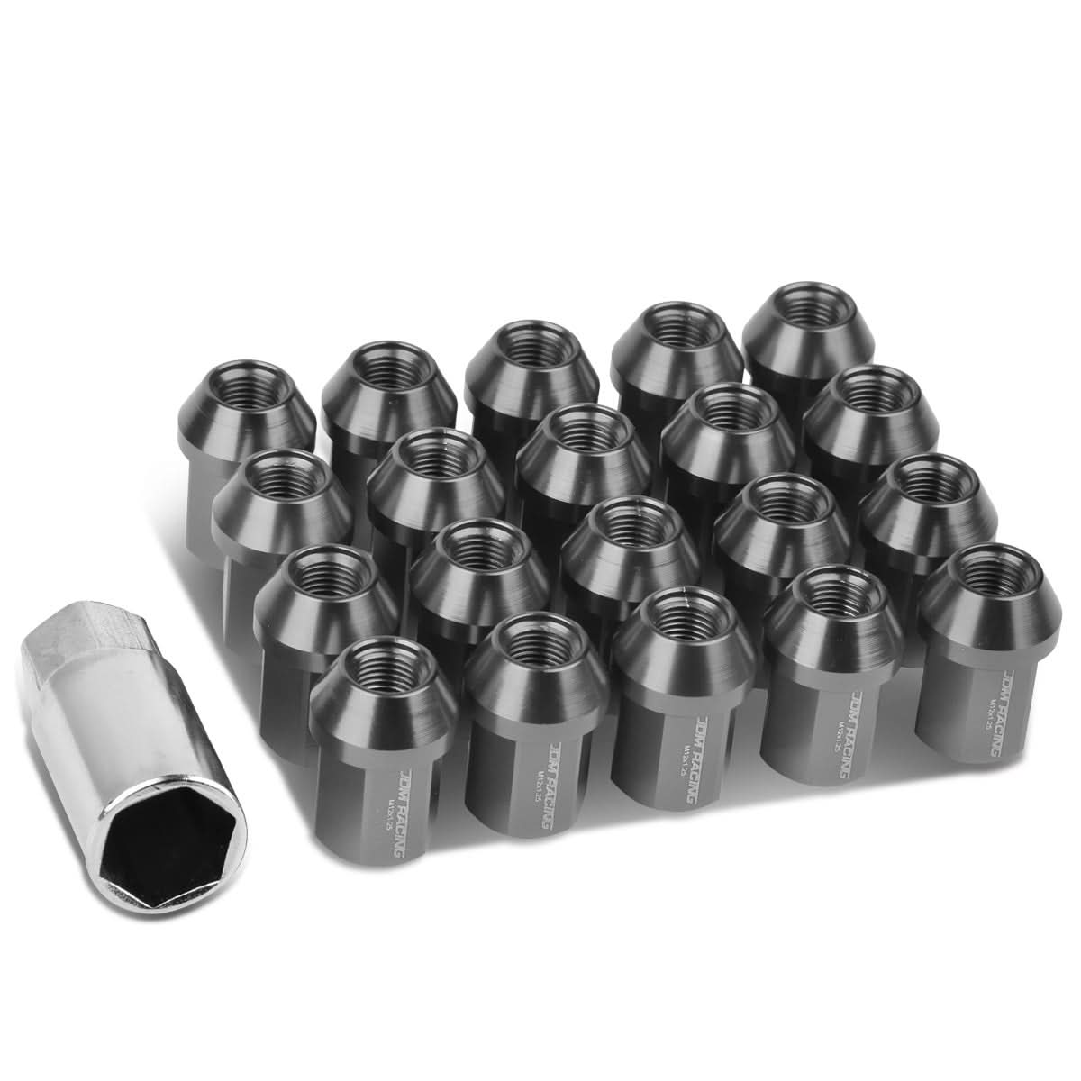 M12 x 1.25 Acorn Style Closed End Lug Nuts 20pc Set - Aluminum