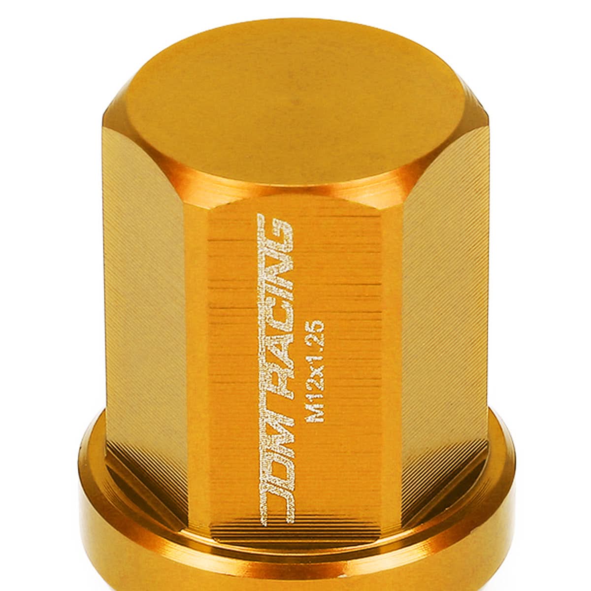 M12x1.25 Acorn Style Lug Nuts 35mm Tall 20pc Set Orange Aluminum