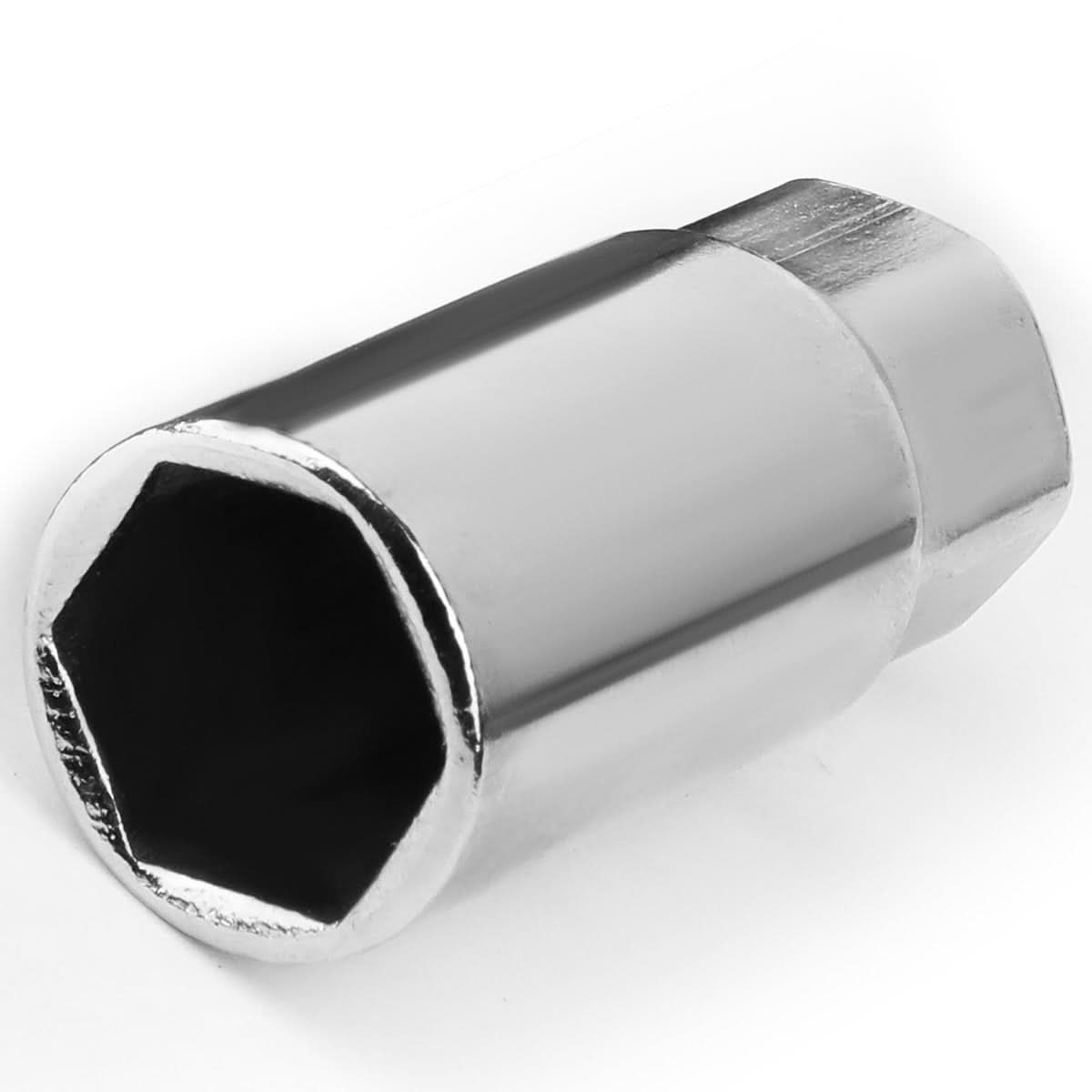 M12 x 1.25 Aluminum Acorn Lug Nuts 35mm Short Closed End 20pc Silver