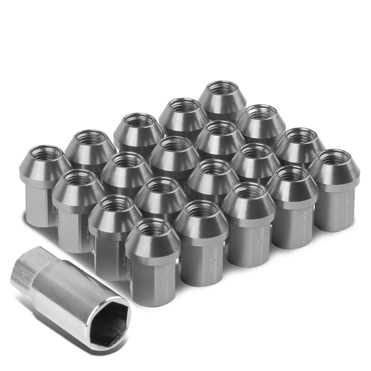 M12 x 1.5 Acorn Style Lug Nuts 35mm Closed End Gun Metal 20pc Aluminum