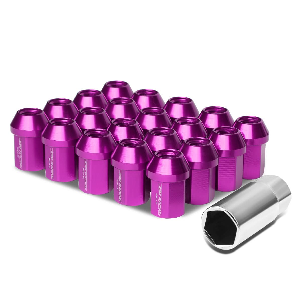 M12 x 1.5 Aluminum Acorn Lug Nuts 35mm Purple 20pc Set
