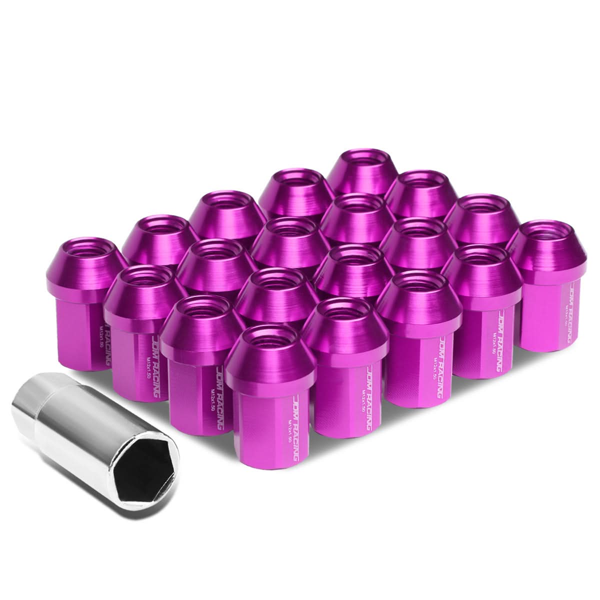 M12 x 1.5 Aluminum Acorn Lug Nuts 35mm Purple 20pc Set