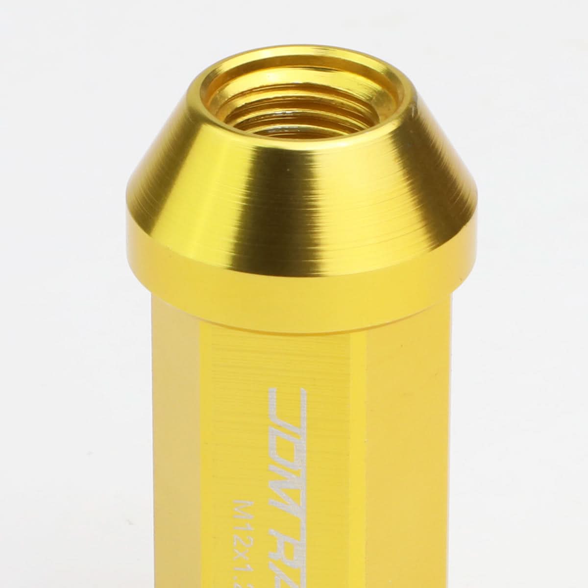 M12 x 1.25 Extended Acorn Lug Nuts 50mm Gold Aluminum 20pc Set
