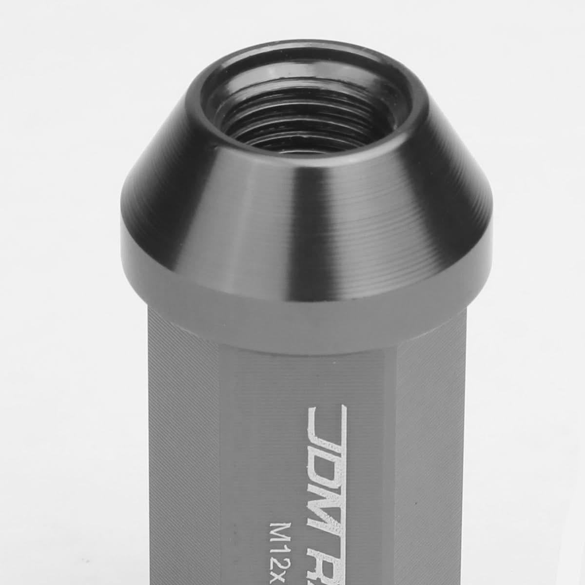 Acorn Style Extended Lug Nuts M12x1.25 50mm Gun Metal Aluminum 20pc