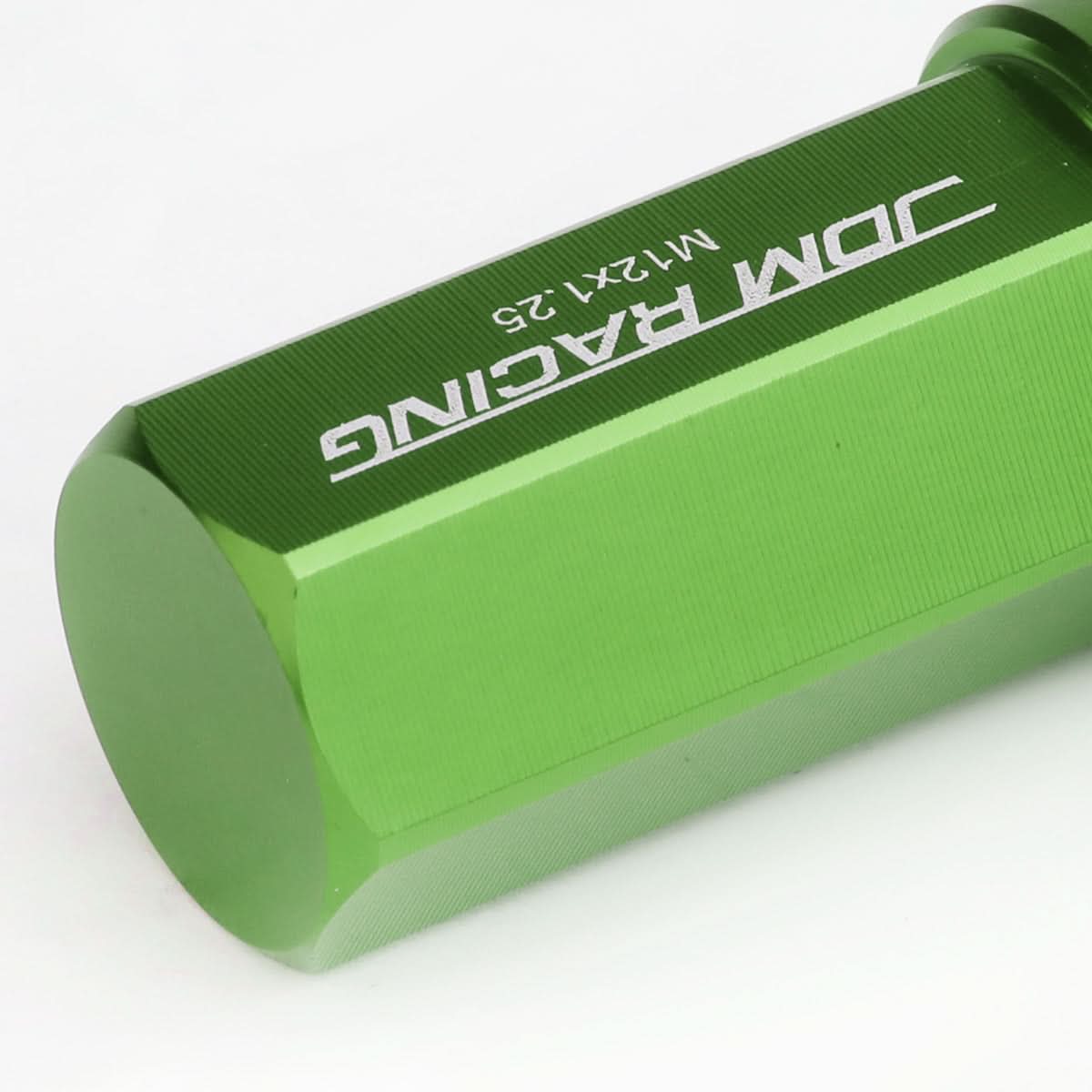 M12 x 1.25 Extended Acorn Lug Nuts 50mm Green Aluminum 20pc