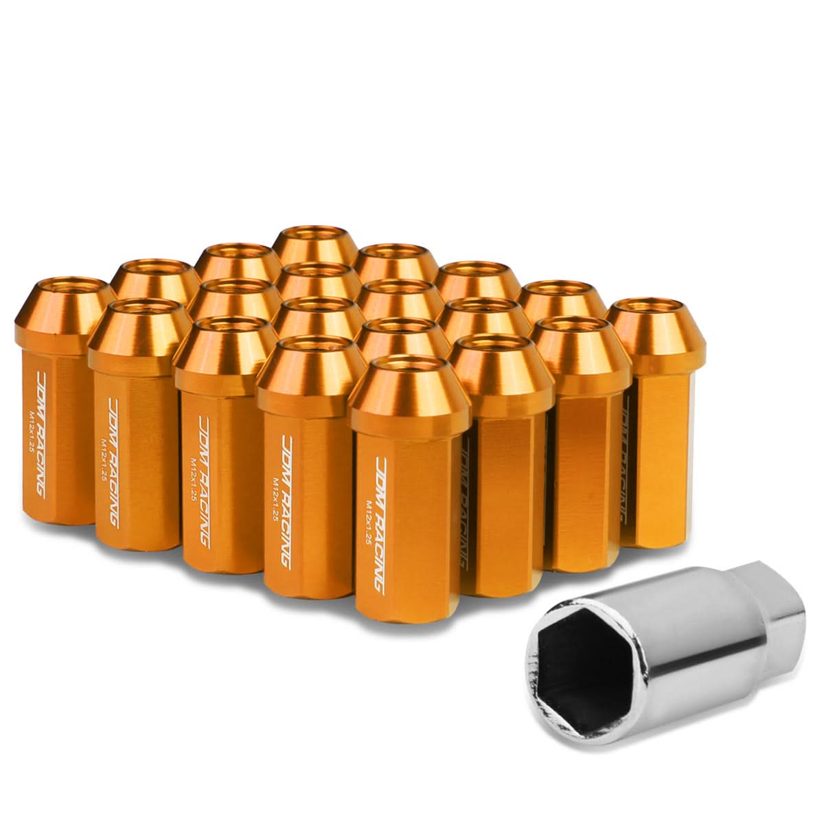 M12 x 1.25 Acorn Style Extended Lug Nuts 20pc Set - Aluminum