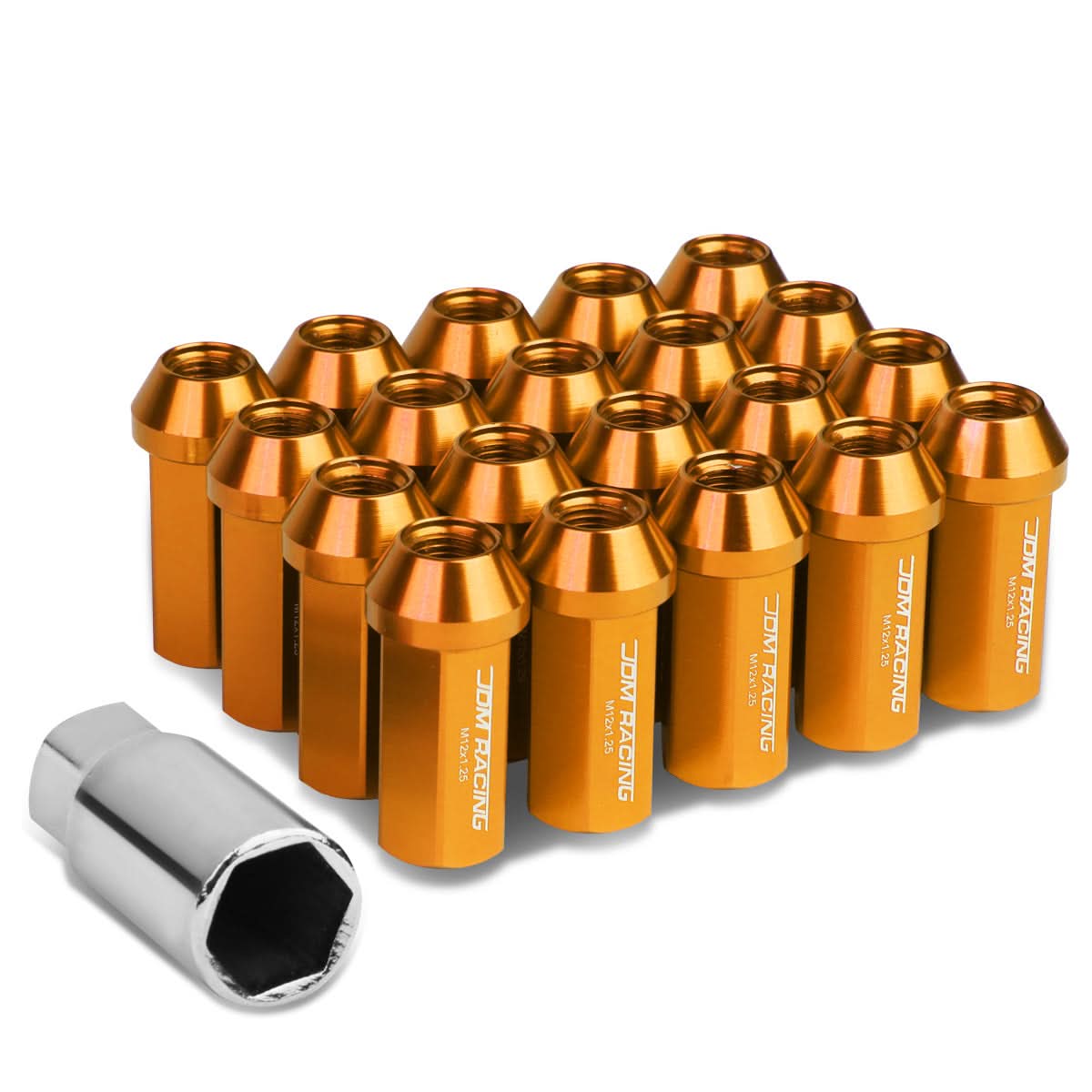 M12 x 1.25 Acorn Style Extended Lug Nuts 20pc Set - Aluminum