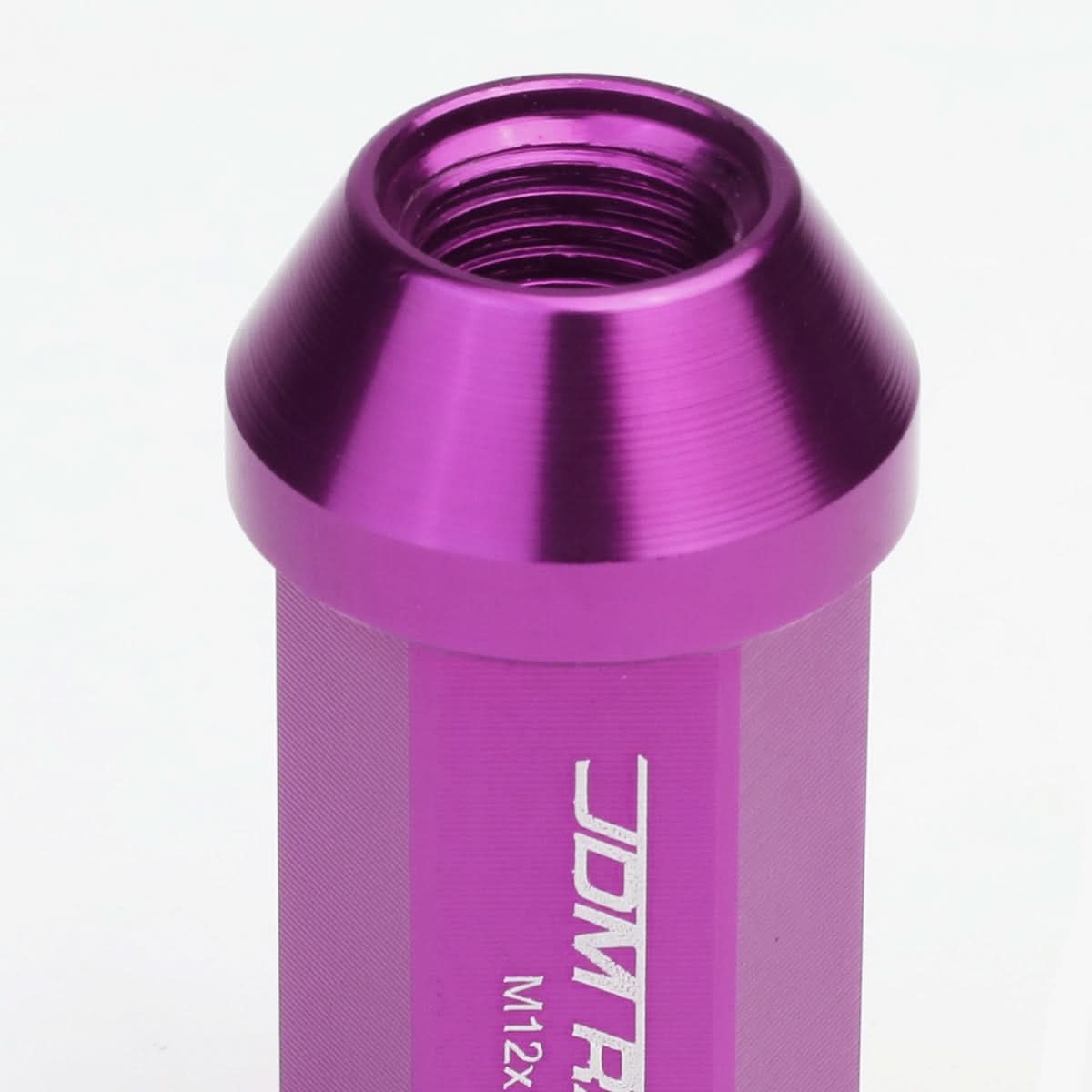 M12 x 1.25 Extended Acorn Lug Nuts 50mm Purple Aluminum 20pc Set