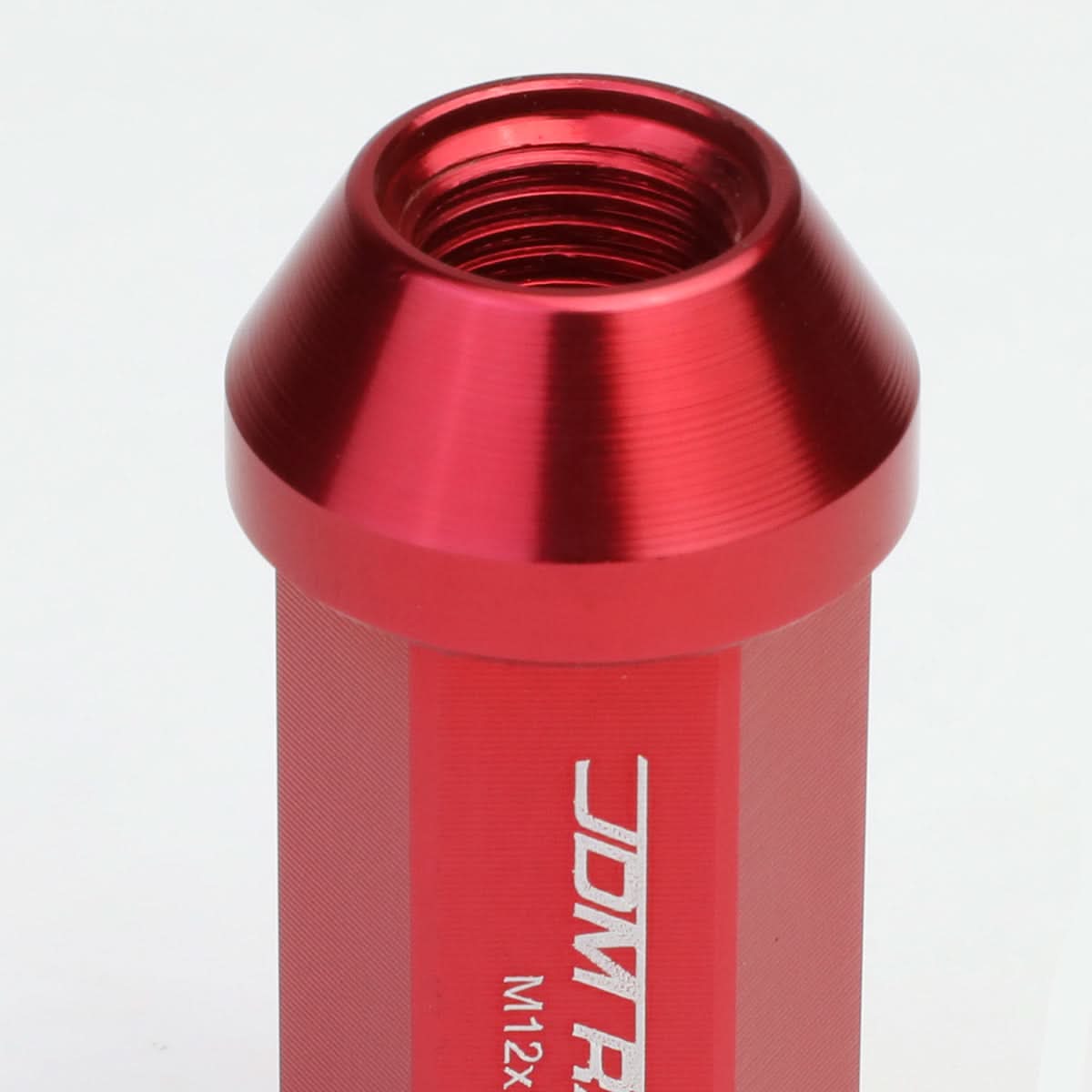 M12 x 1.25 Extended Acorn Lug Nuts 20pc Set - Aluminum Red